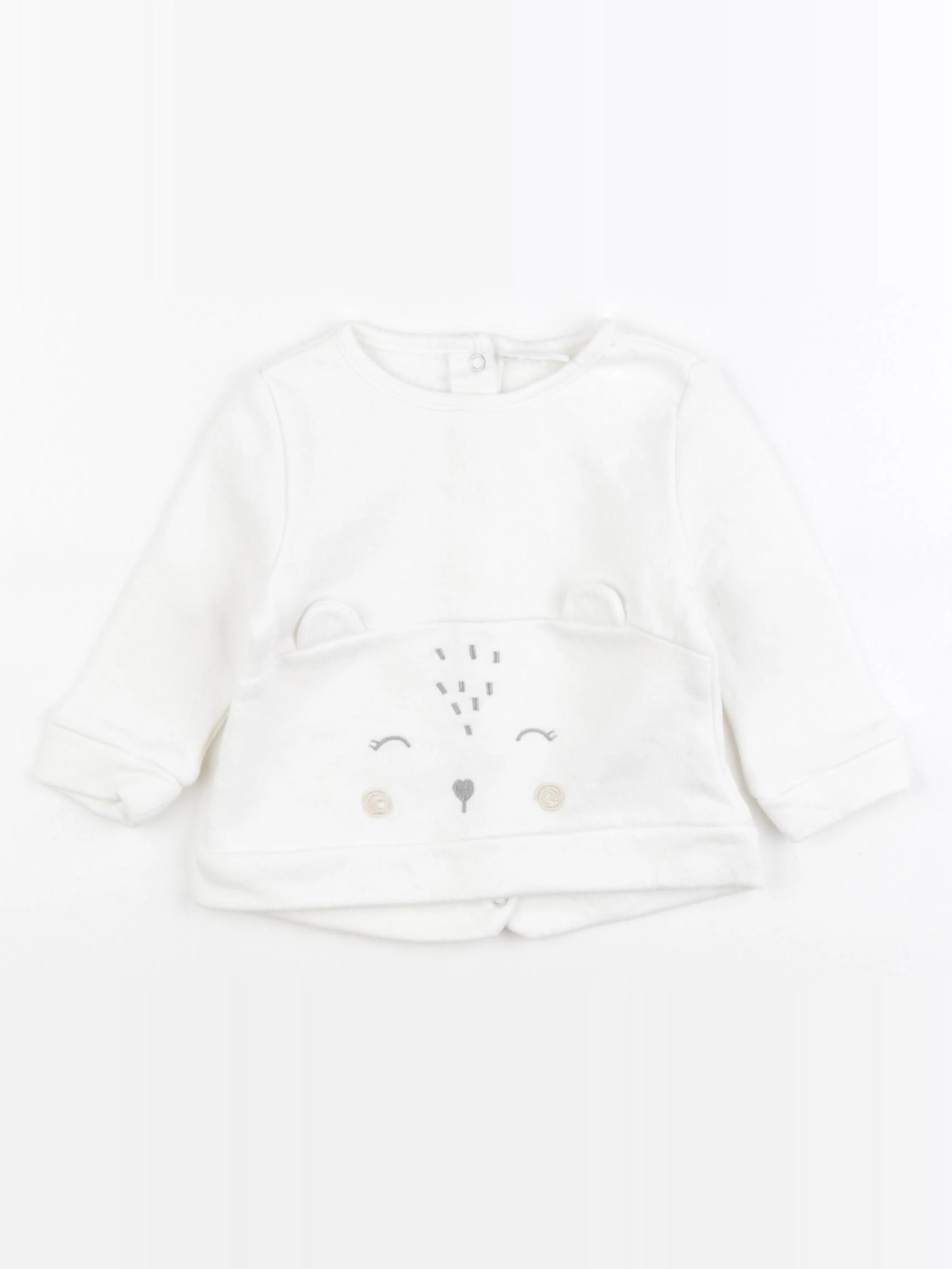 Vertbaudet - sweat blanc - 3/6 mois