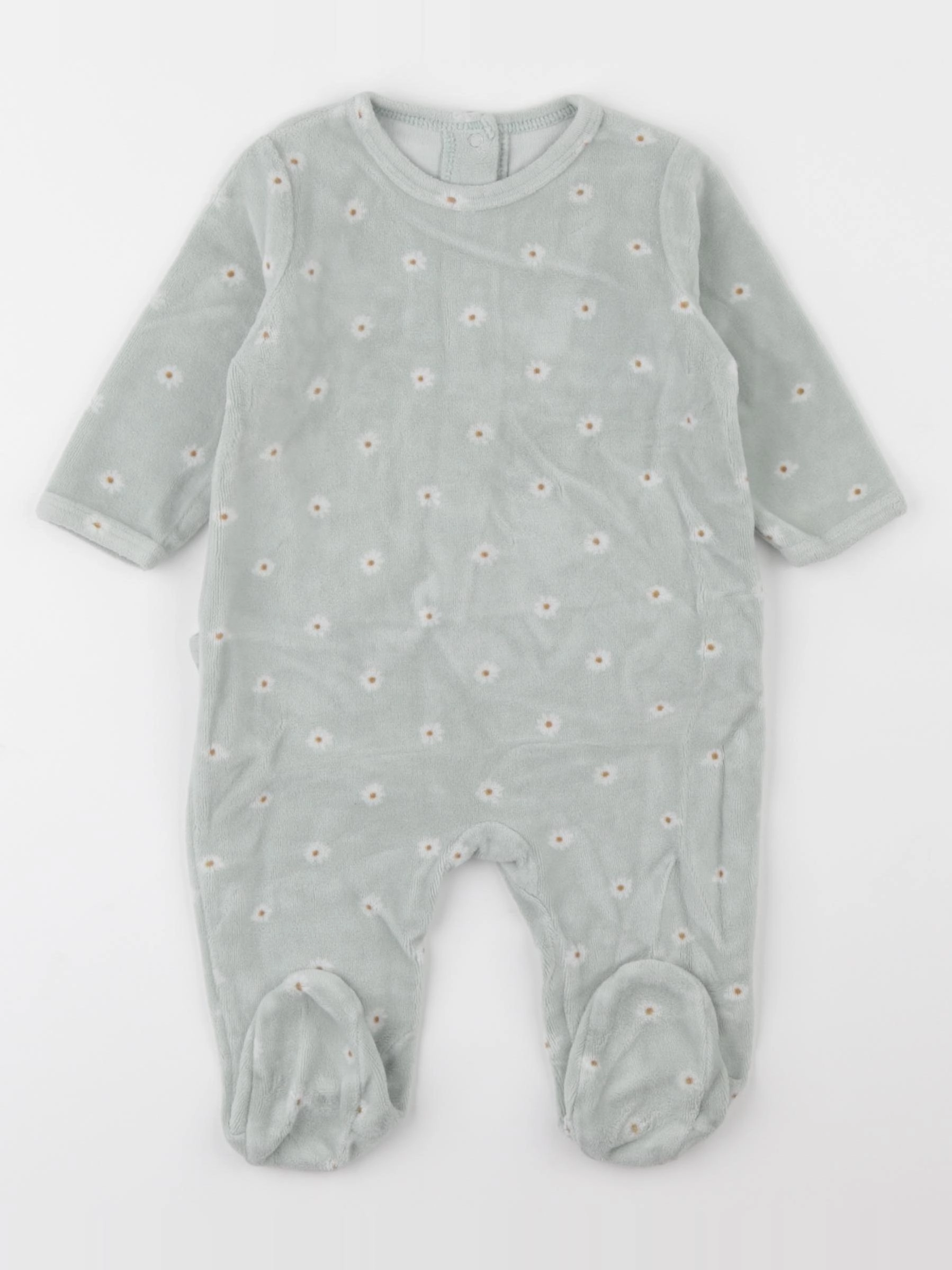 Vertbaudet - pyjama velours vert - 6 mois