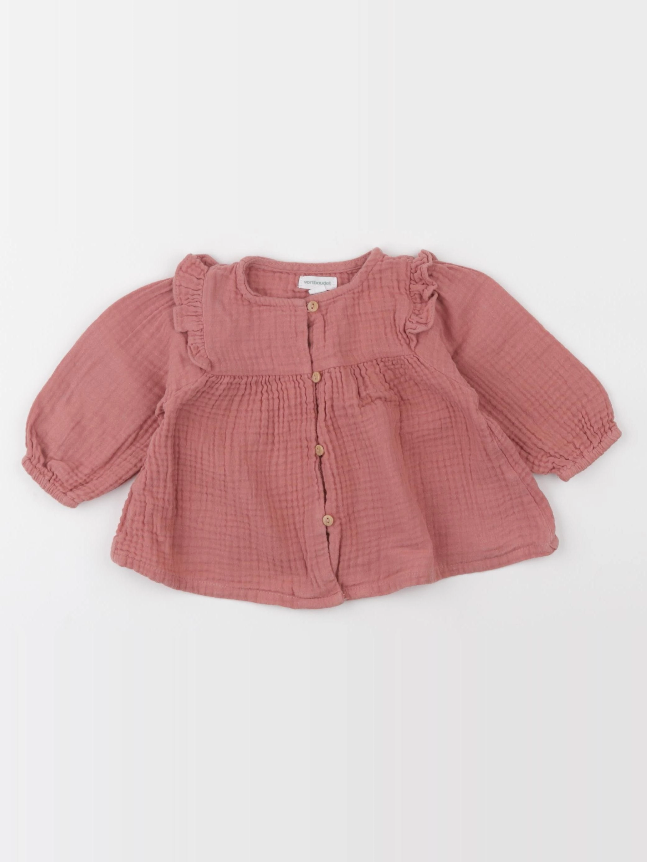 Vertbaudet - blouse rouge - 6 mois