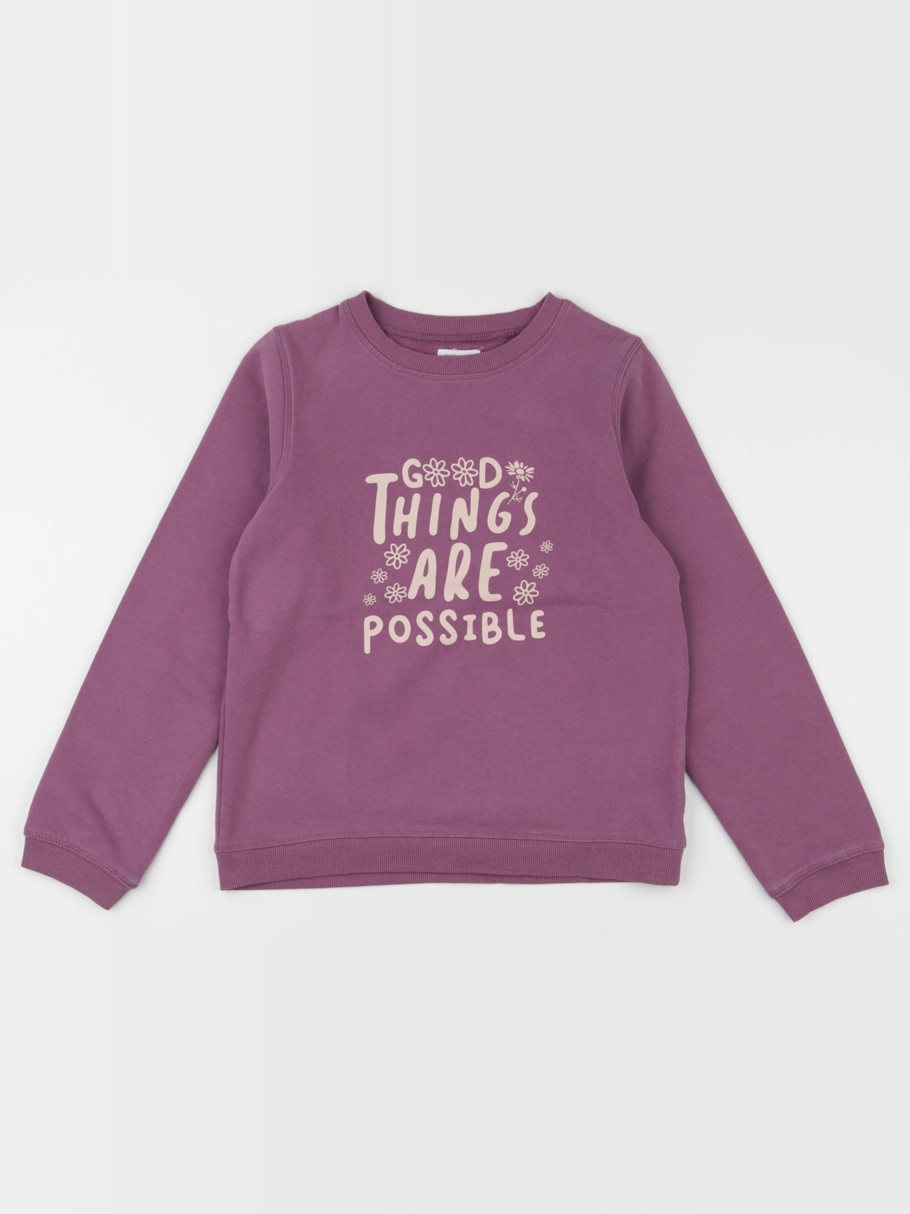 Vertbaudet - sweat violet - 10 ans