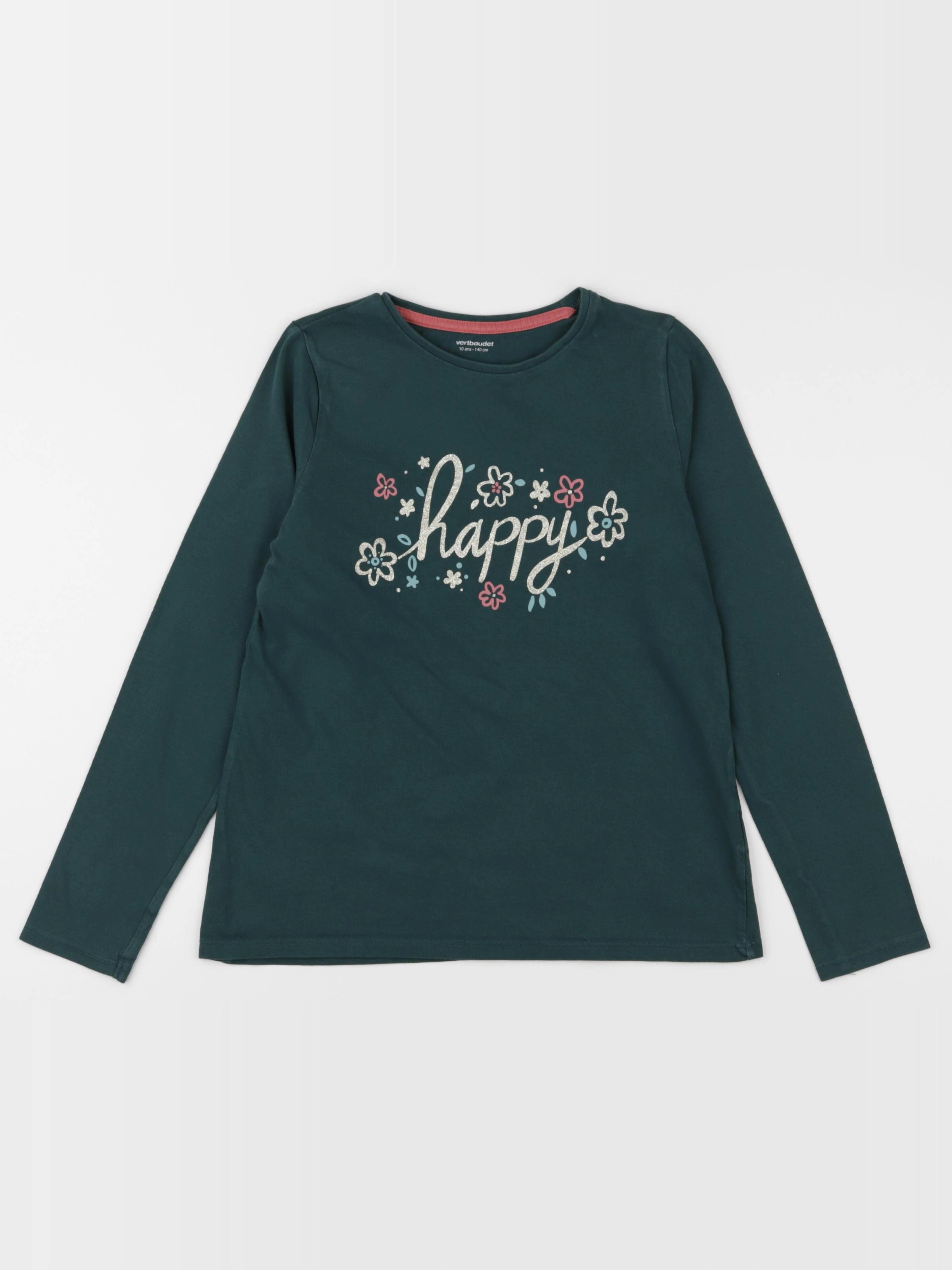 Vertbaudet - tee-shirt vert - 10 ans