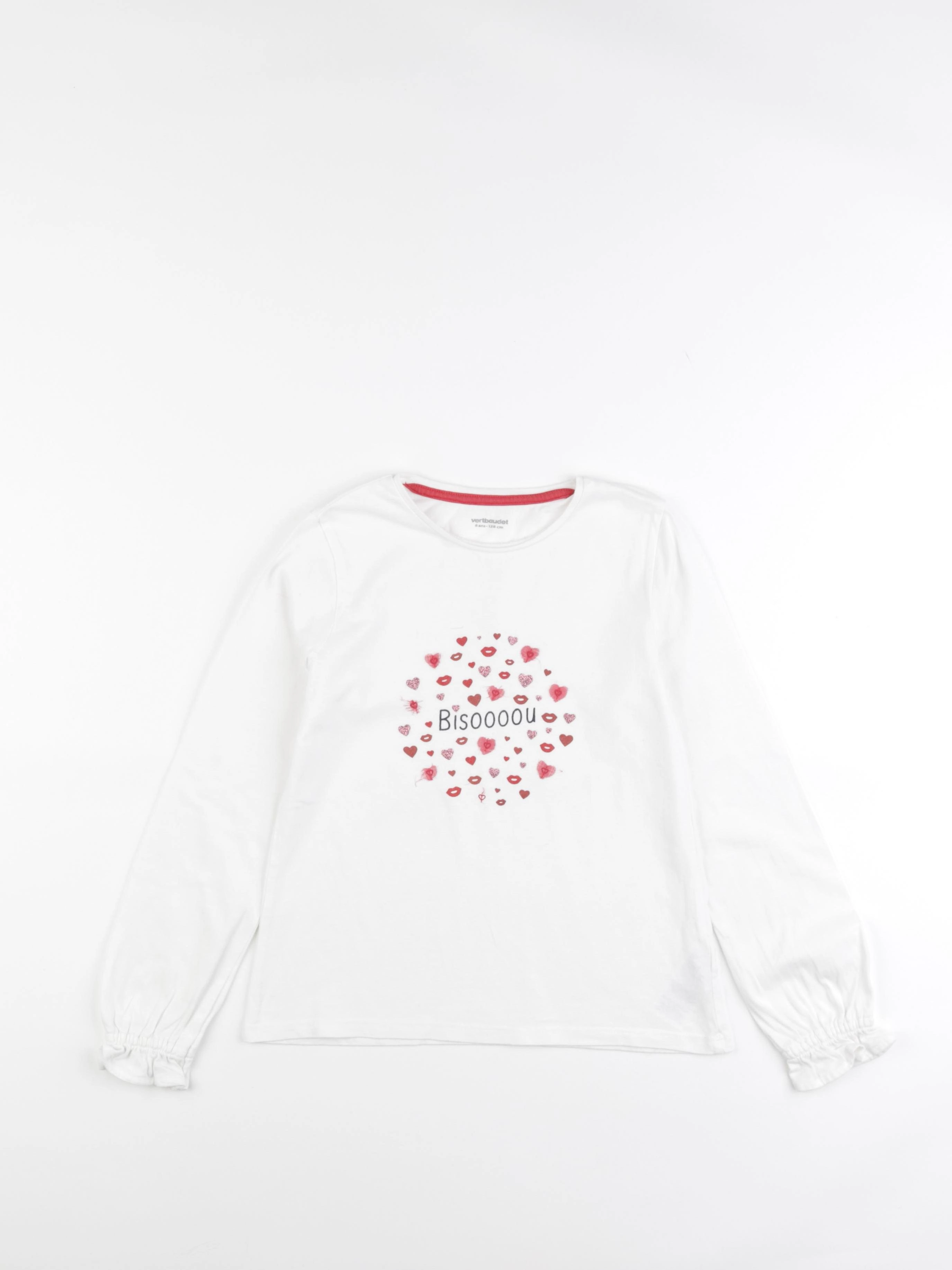 Vertbaudet - tee-shirt rouge - 8 ans