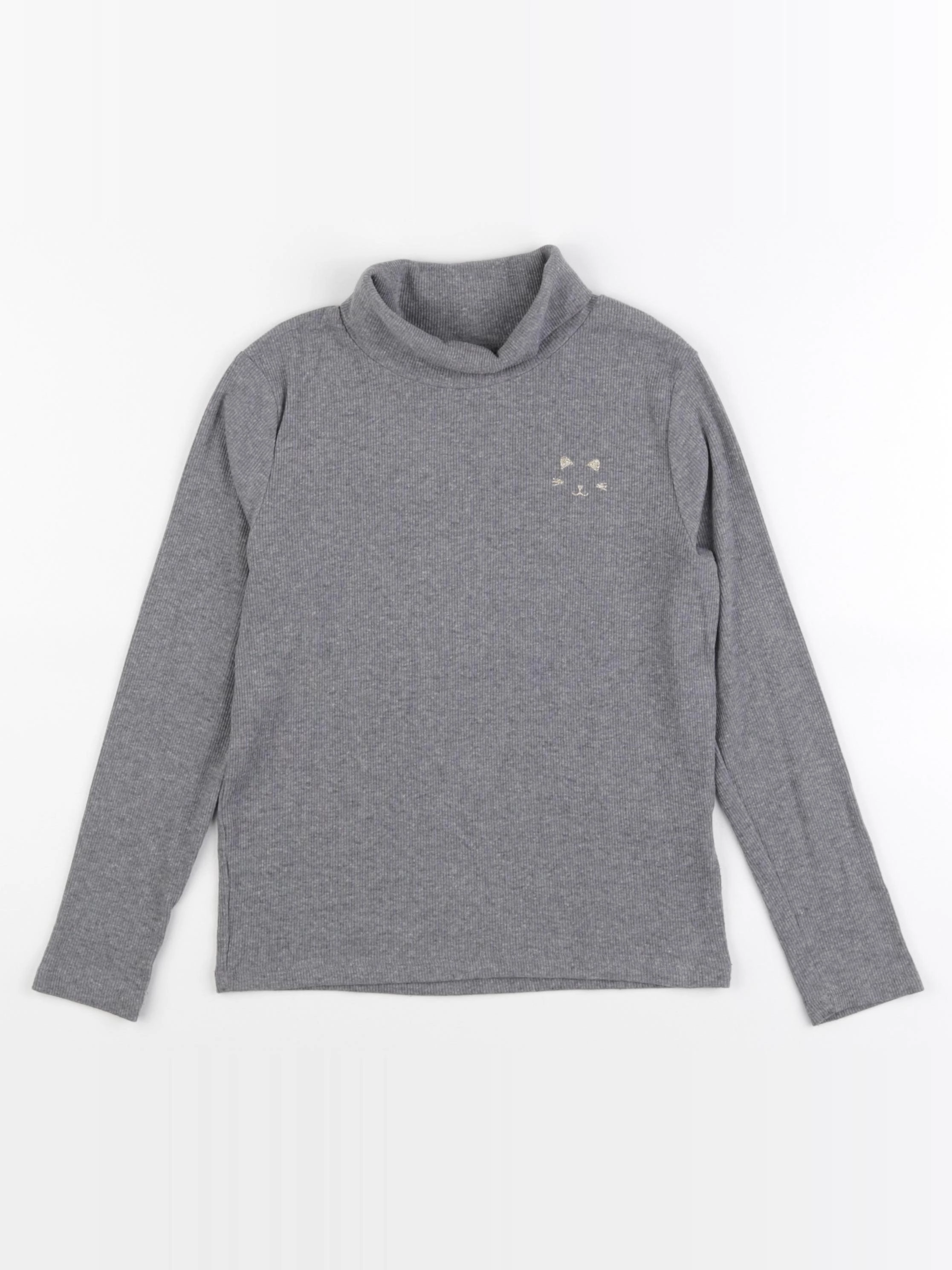 Vertbaudet - sous-pull gris - 8 ans