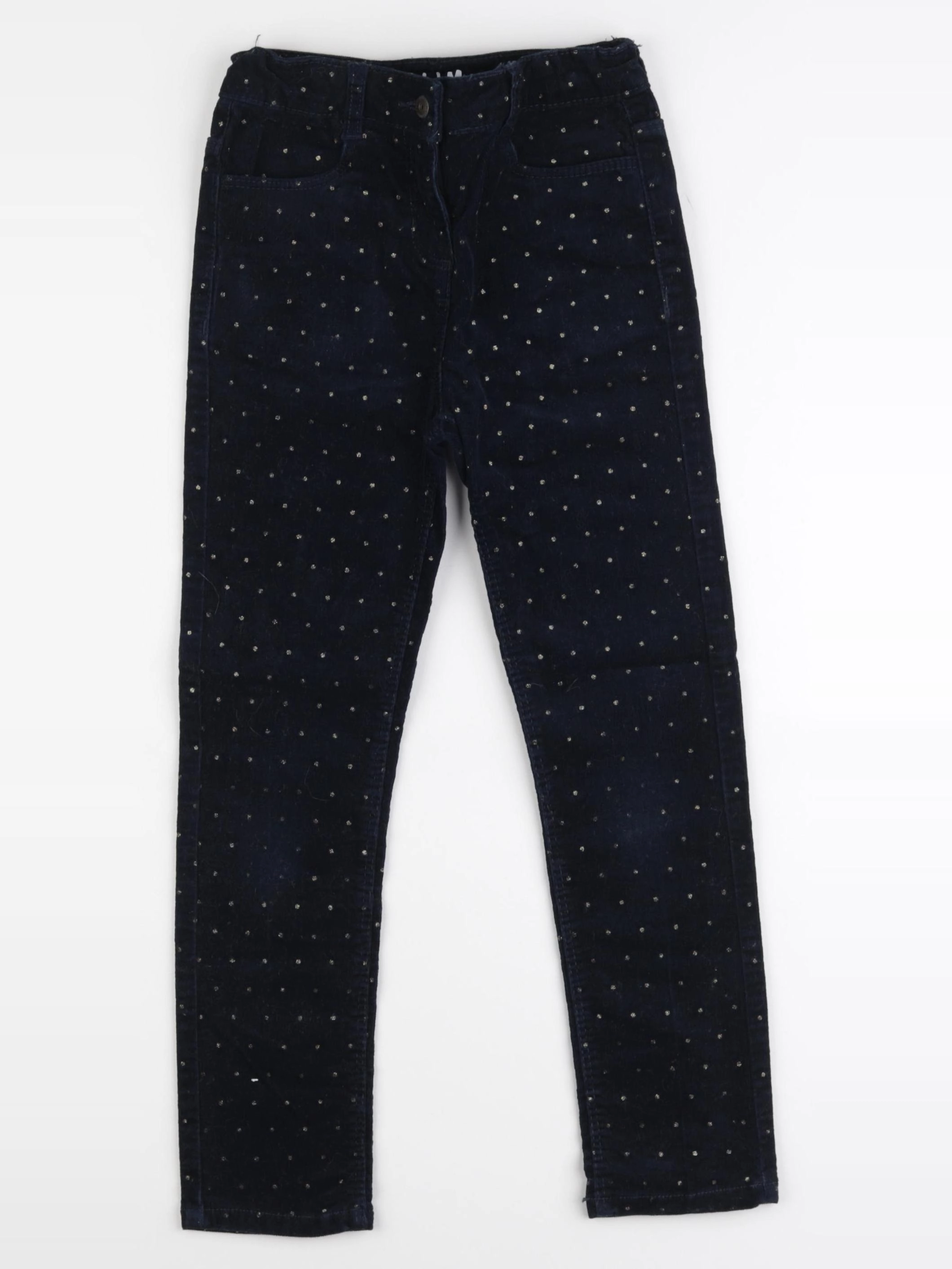 Vertbaudet - pantalon bleu, or - 8 ans