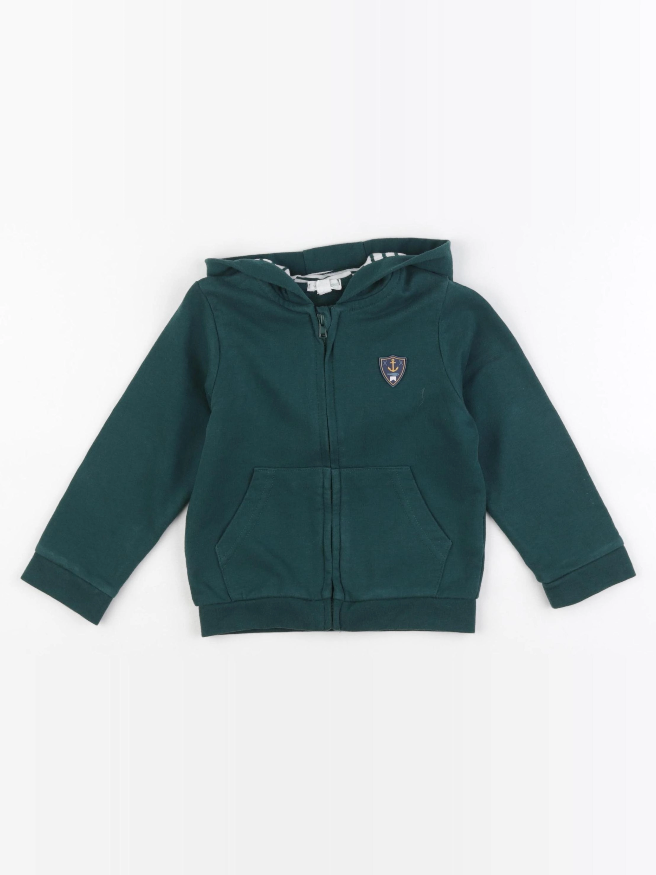 Vertbaudet - sweat vert - 24 mois
