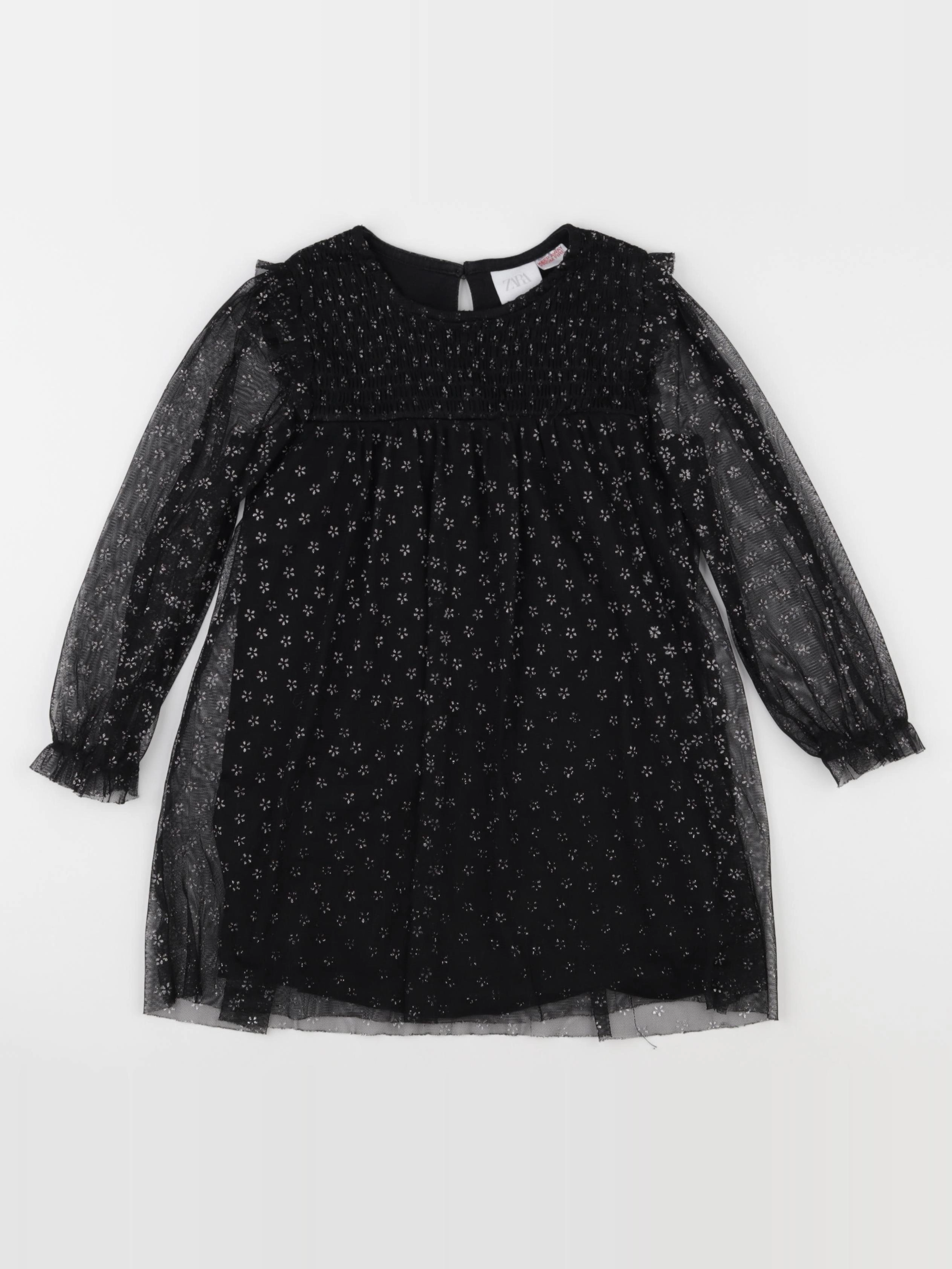 Zara - robe noir, argent - 3/4 ans