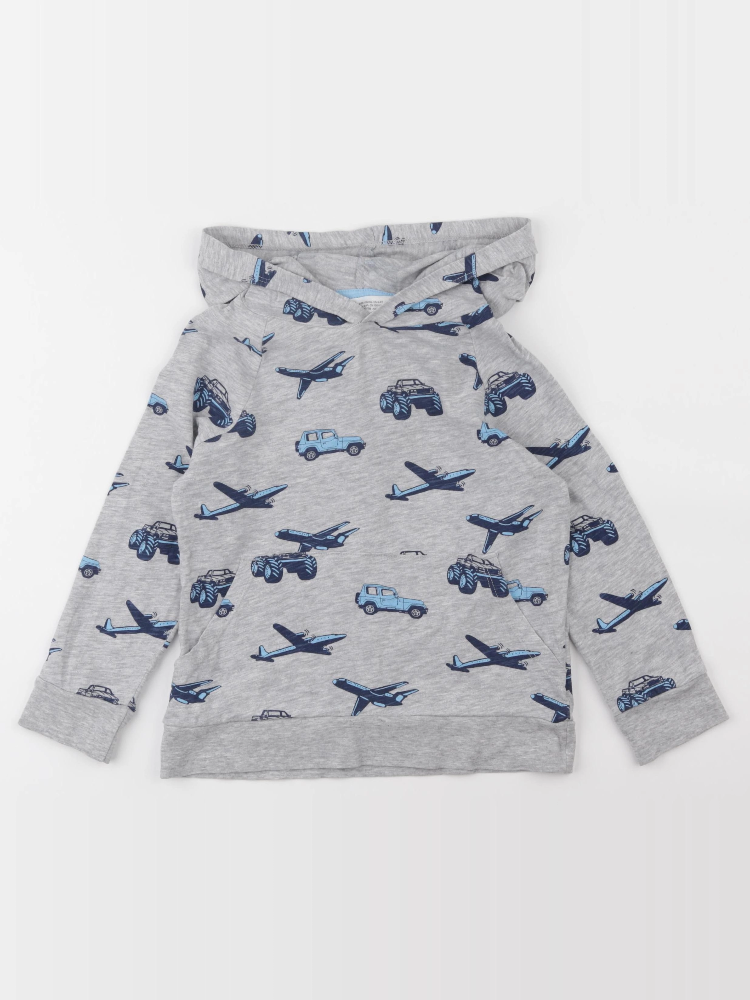 H&M - tee-shirt bleu, gris - 4/6 ans