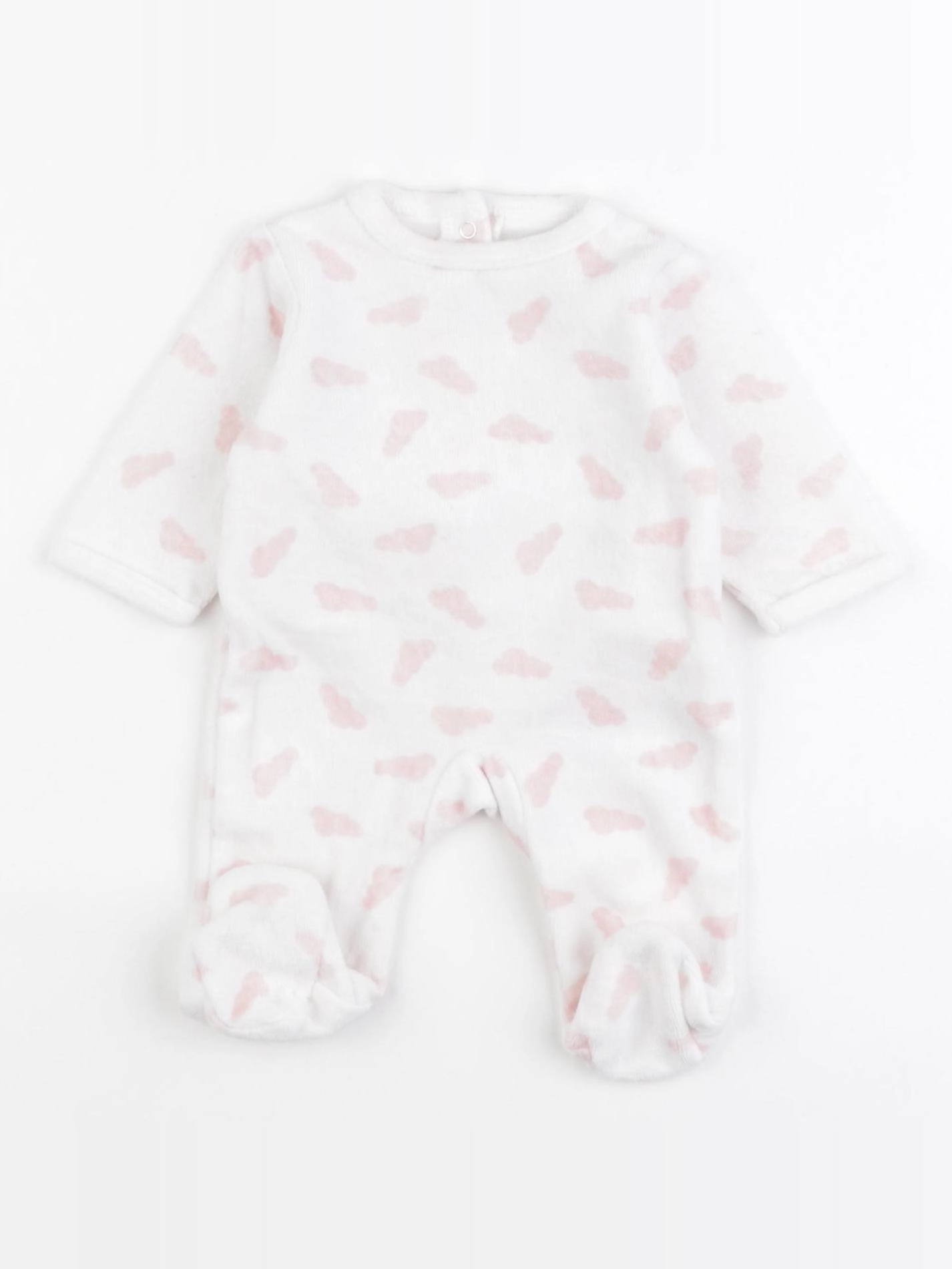 Vertbaudet - pyjama velours rose - 0 mois