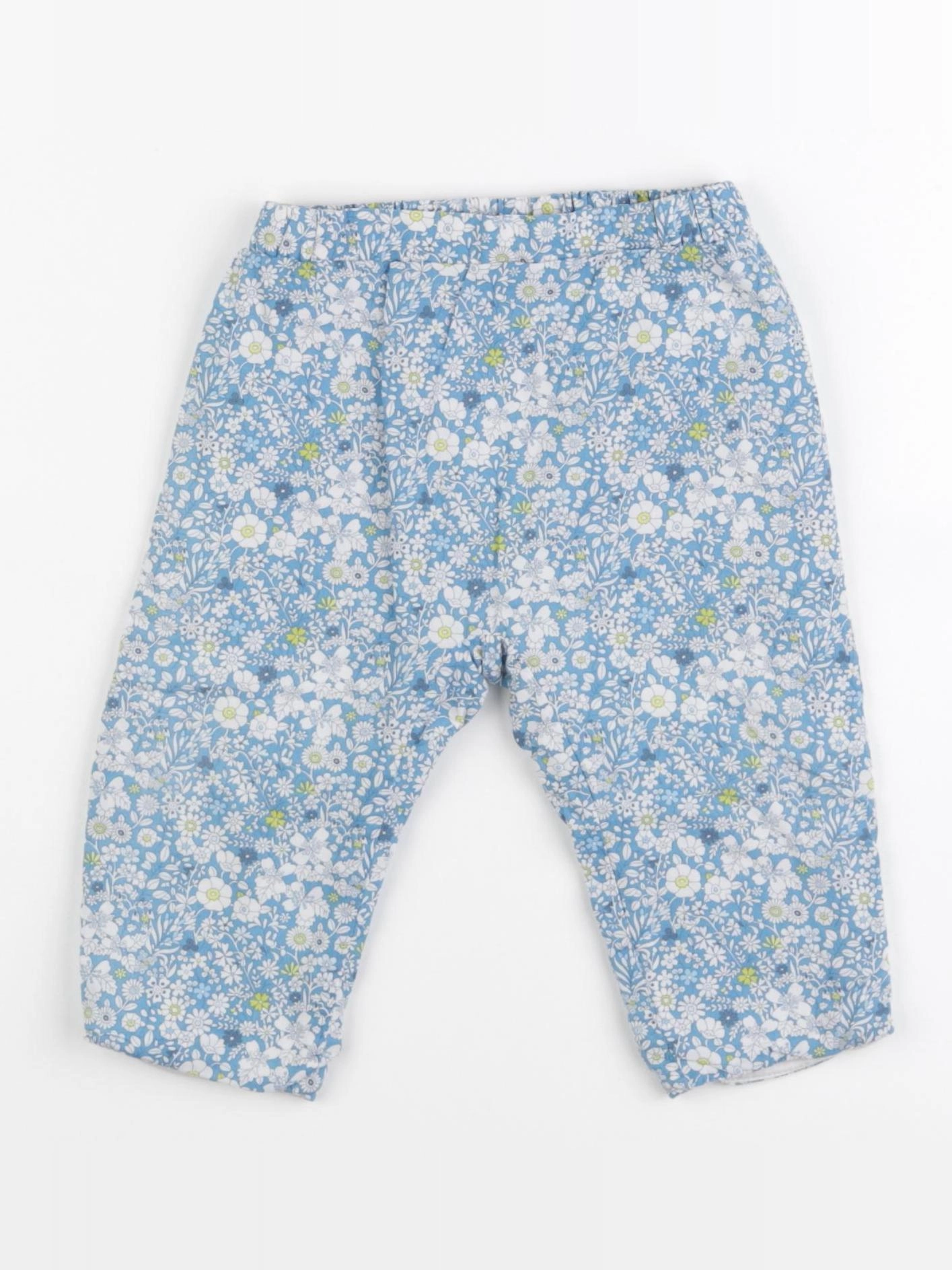 Jacadi - pantalon doublé bleu, blanc - 12 mois