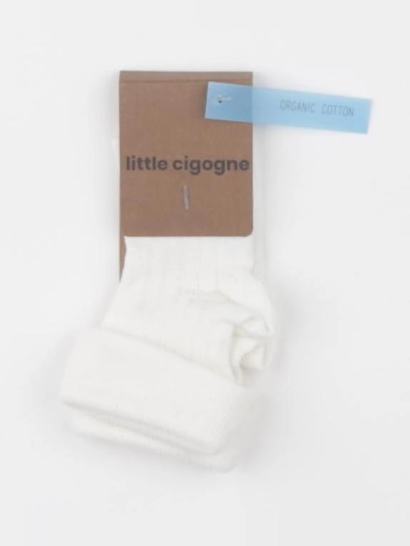 Little Cigogne - chaussettes blanc - 3/6 mois