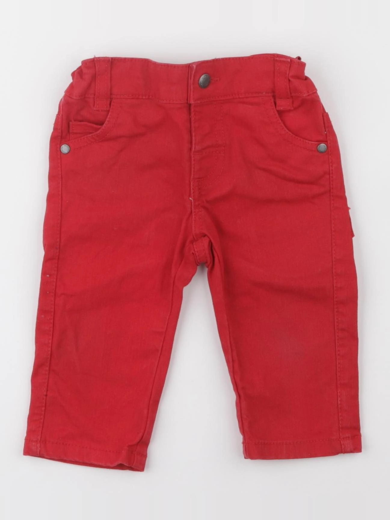 Vertbaudet - pantalon rouge - 9 mois