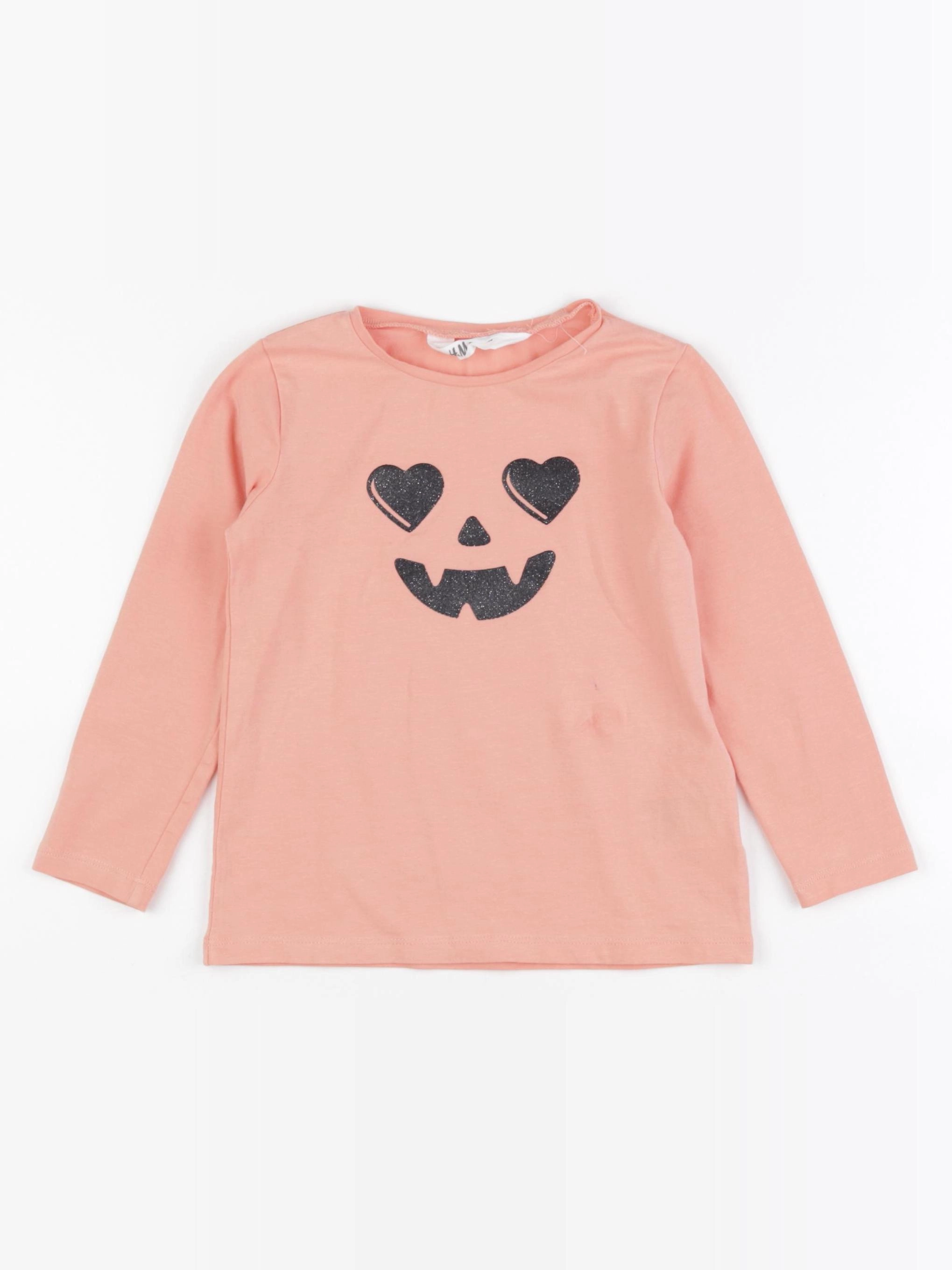 H&M - tee-shirt orange - 3/4 ans