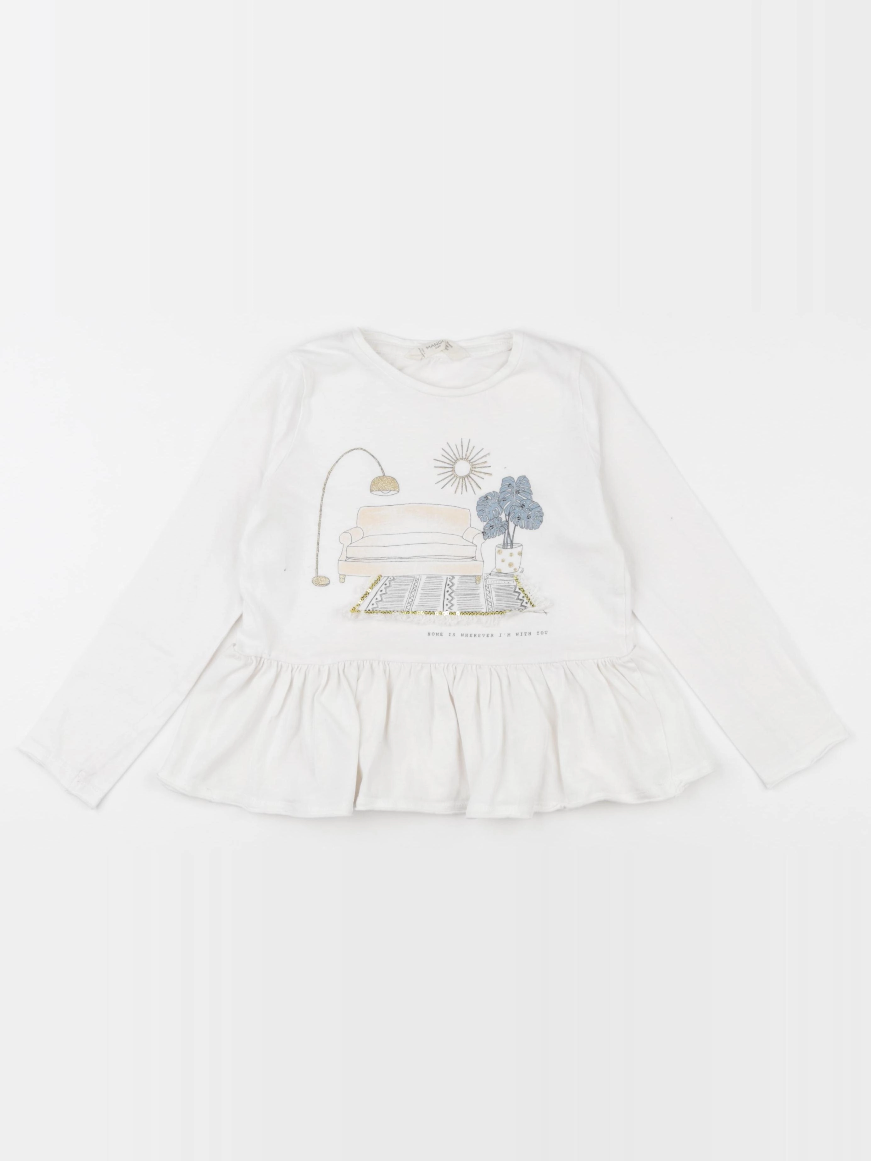 Mango - tee-shirt blanc - 5/6 ans