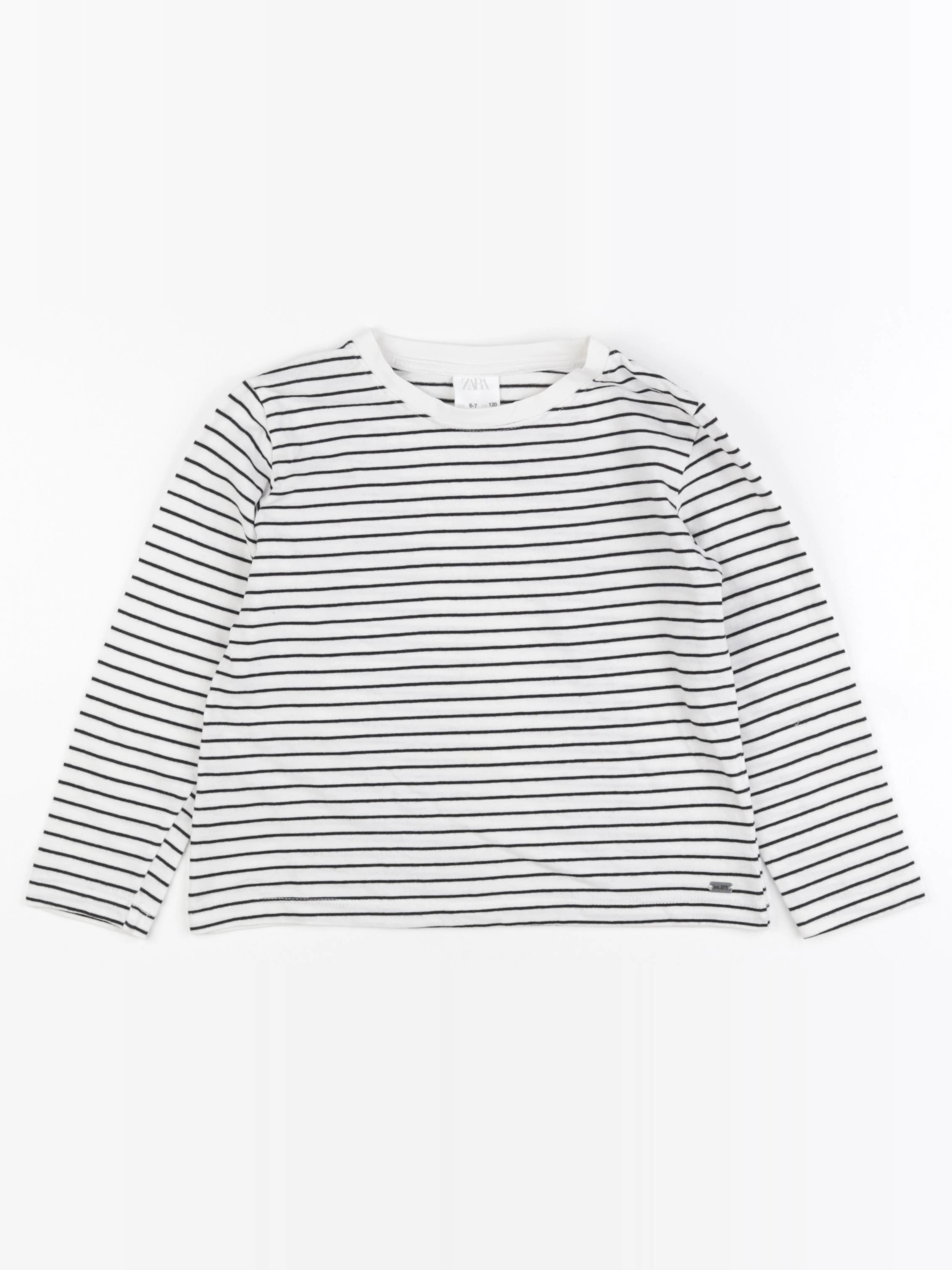 Zara - tee-shirt blanc, bleu - 6/7 ans
