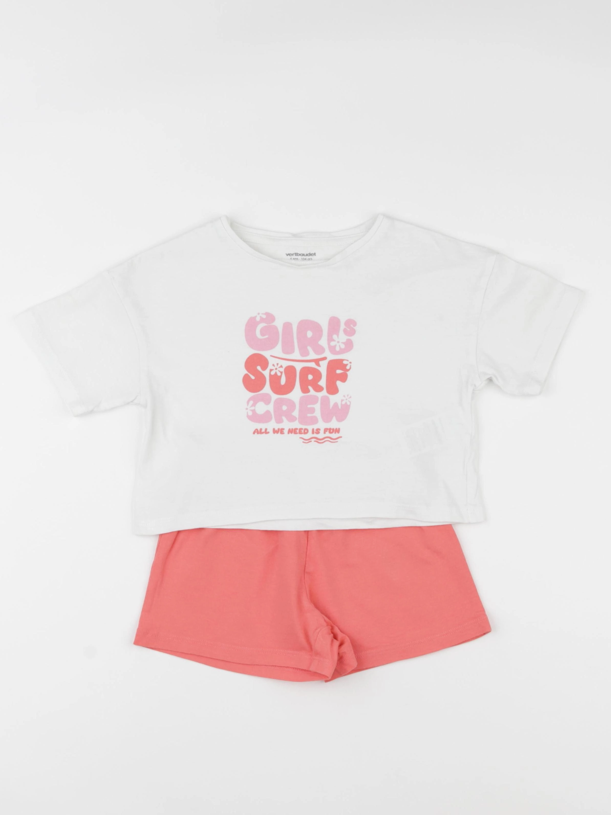 Vertbaudet - pyjama coton rose - 4 ans