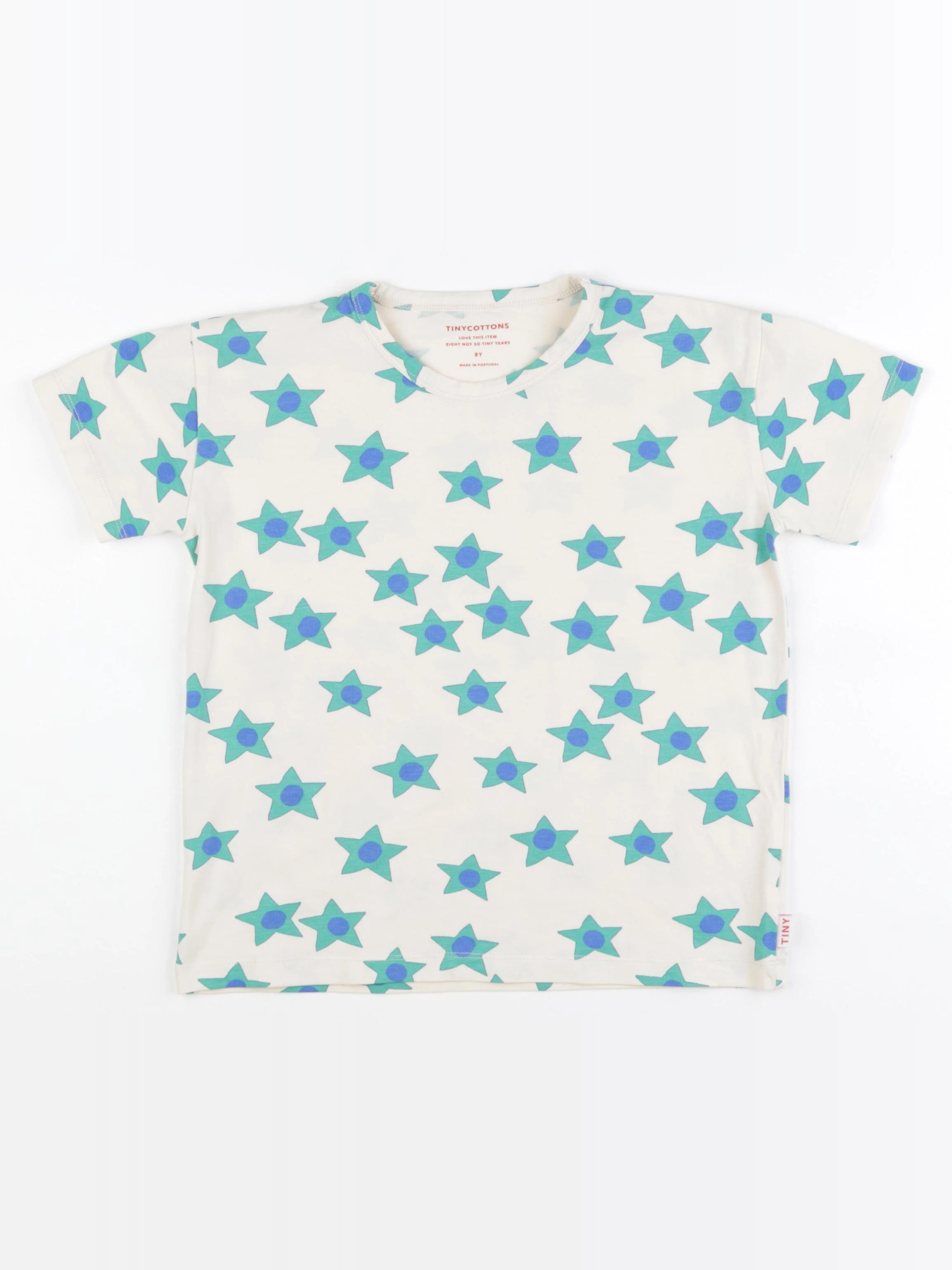 Tiny Cottons - tee-shirt beige, bleu, vert - 8 ans