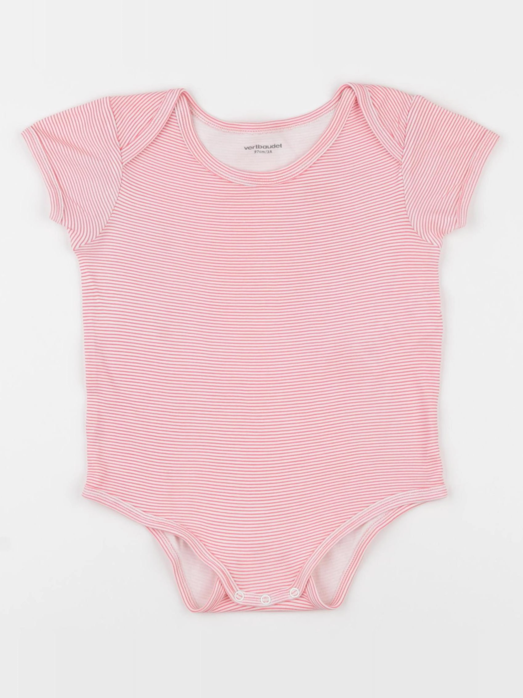 Vertbaudet - body rose, blanc fluo - 36 mois