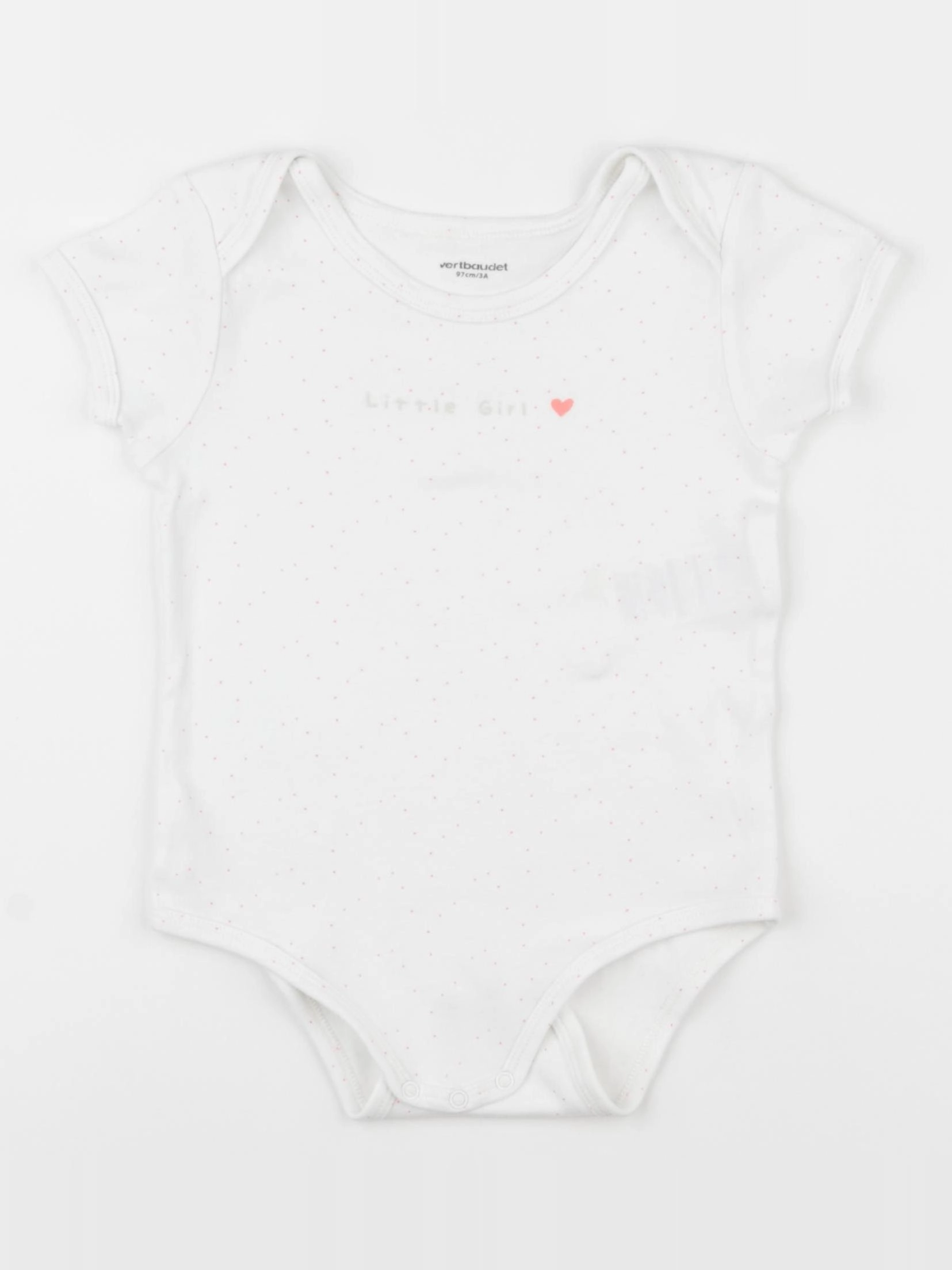Vertbaudet - body rose, blanc fluo - 36 mois