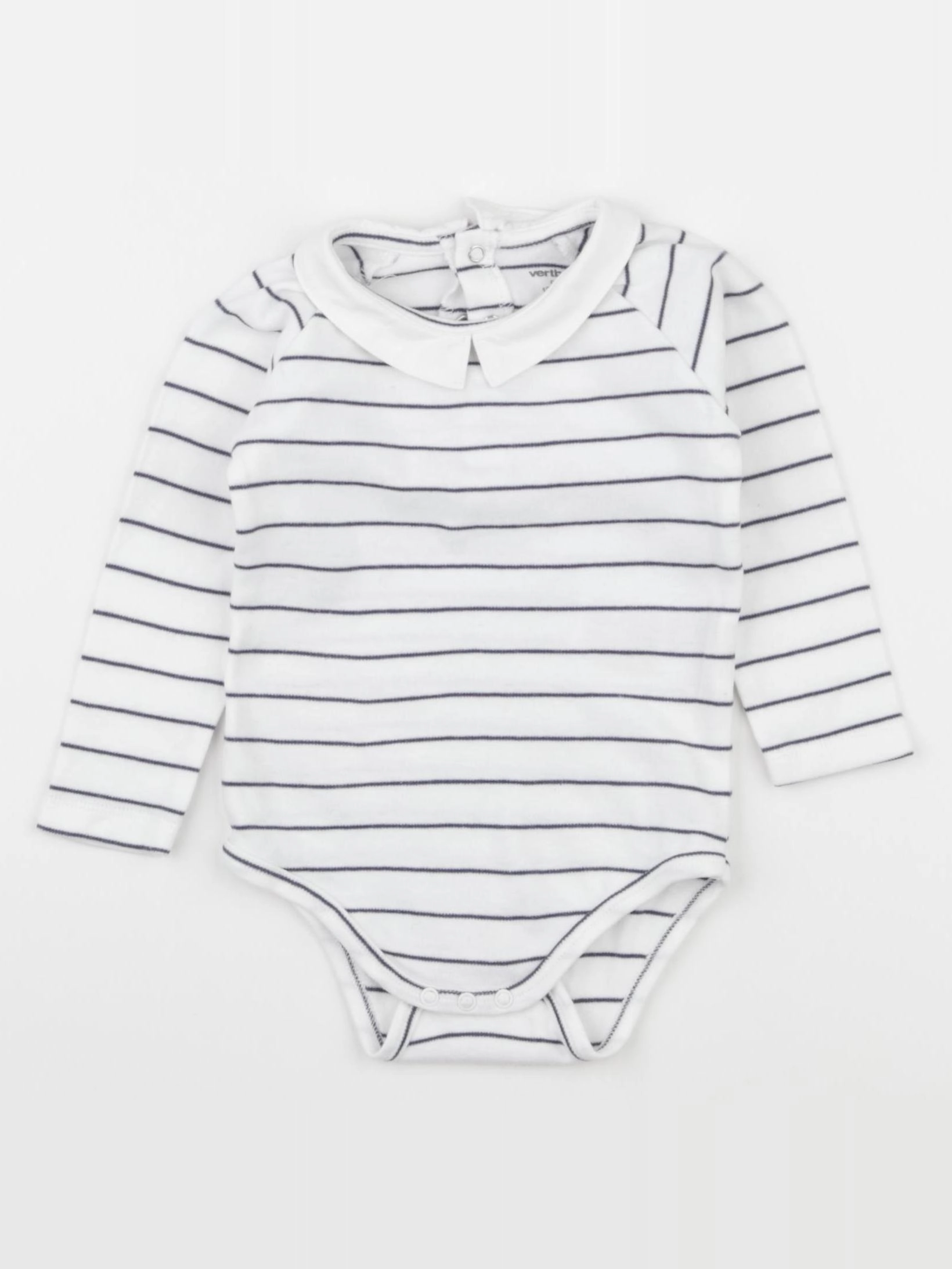 Vertbaudet - body à col blanc, bleu - 12 mois