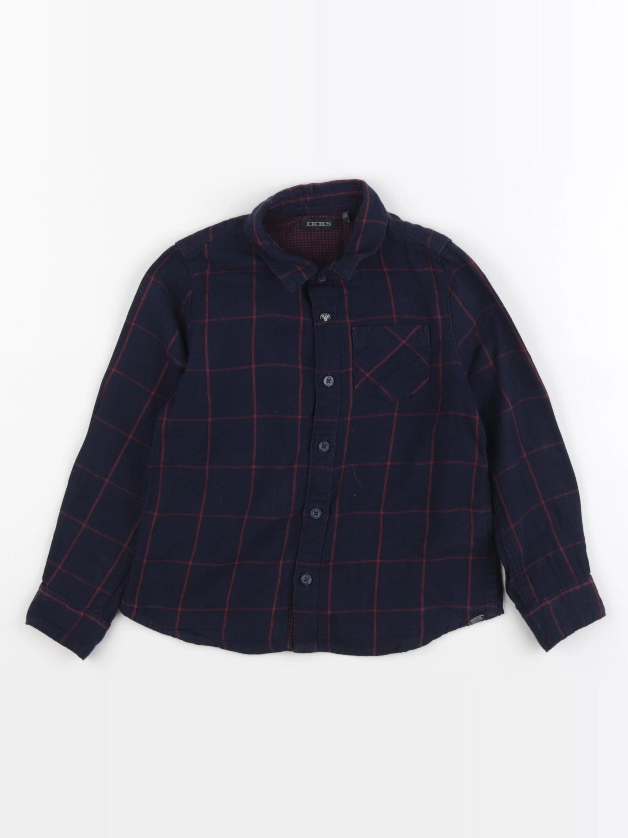 IKKS - chemise bleu, rouge - 4 ans