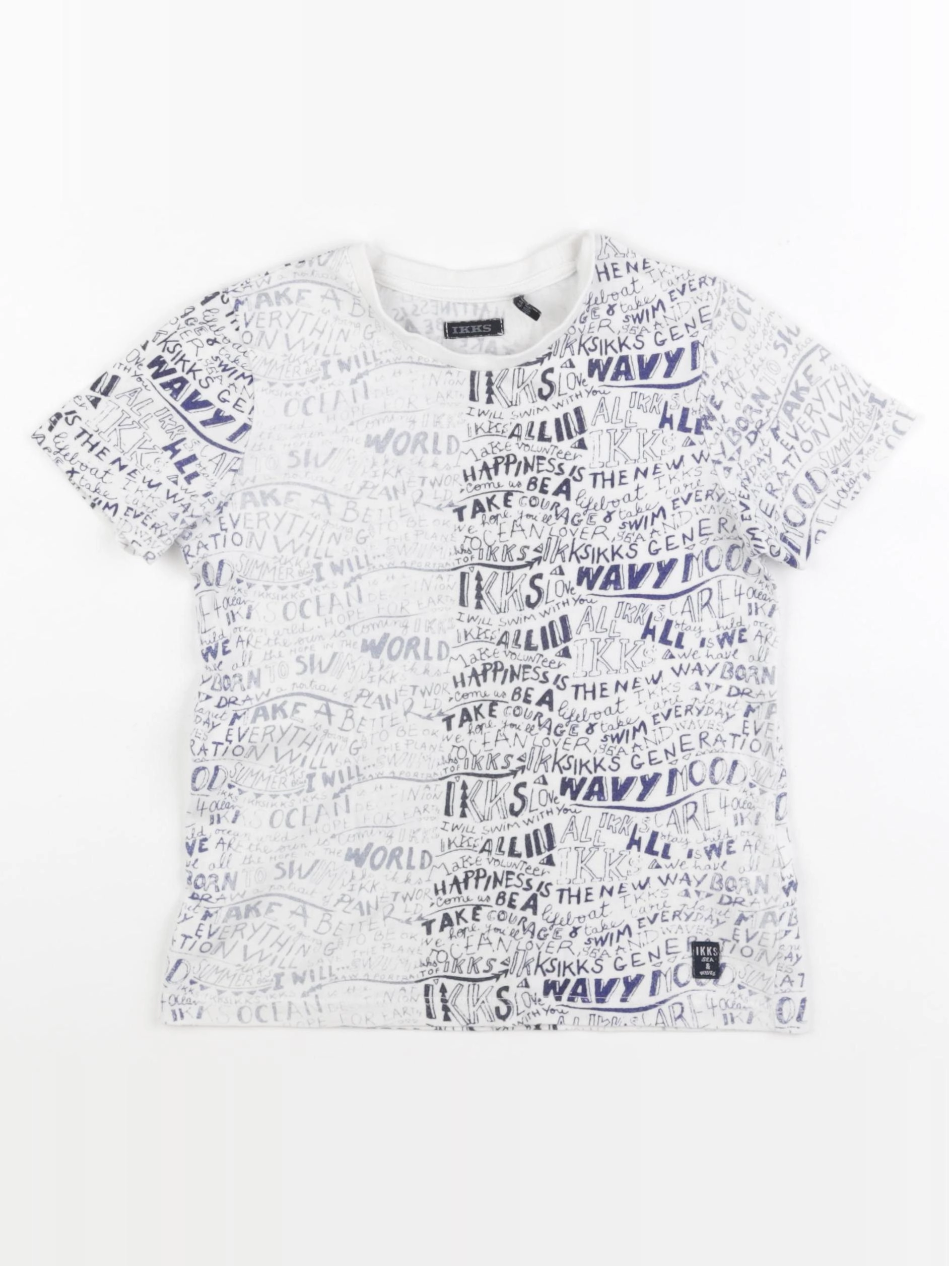 IKKS - tee-shirt blanc, bleu - 4 ans