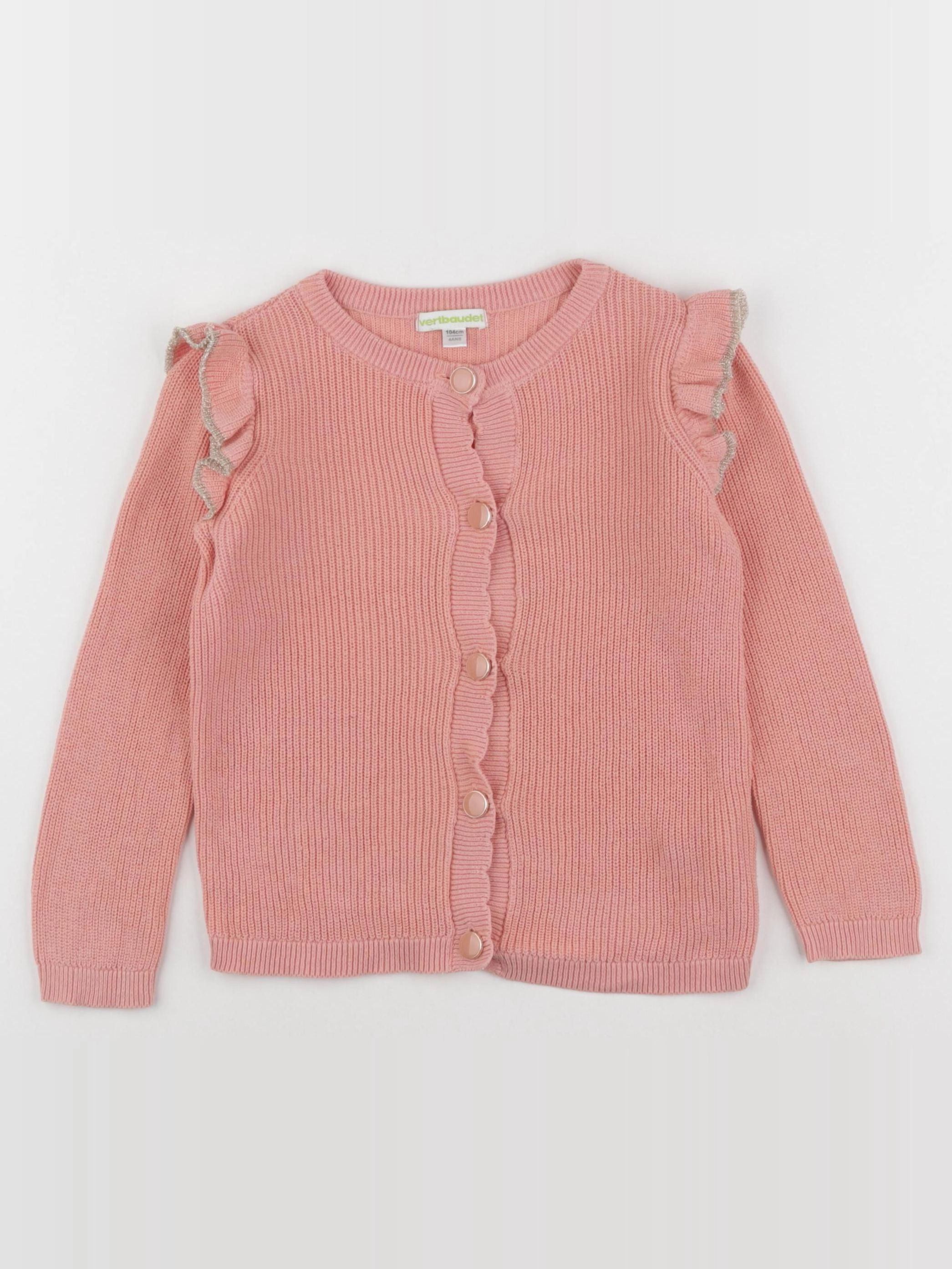 Vertbaudet - gilet or, rose - 4 ans
