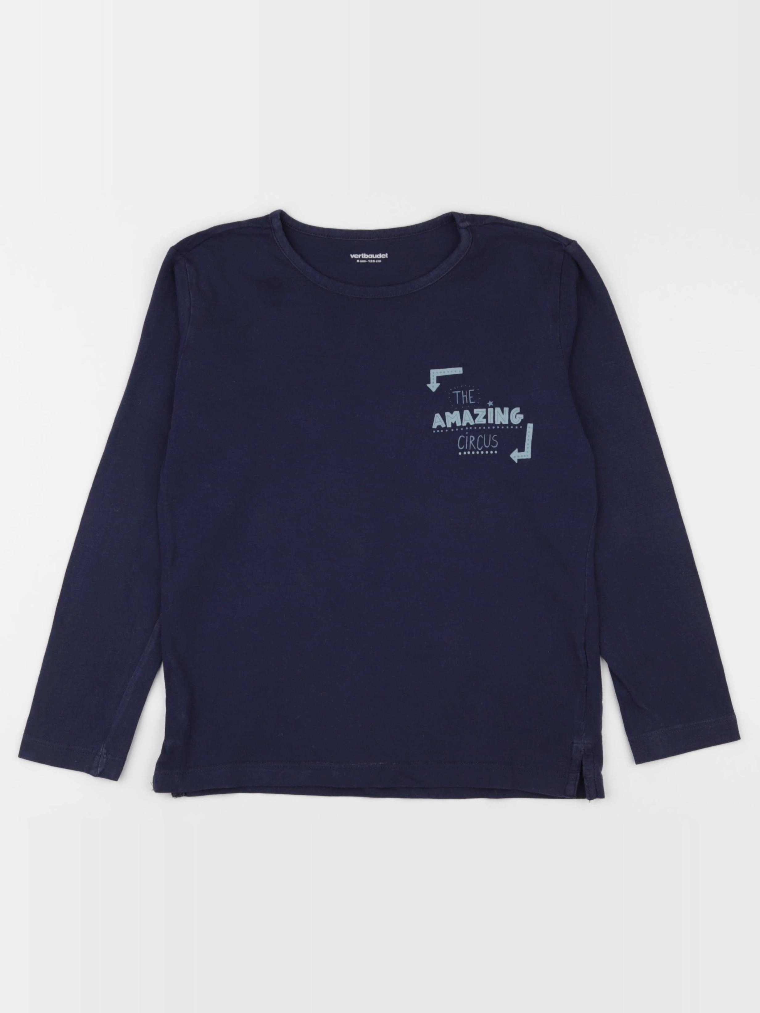 Vertbaudet - tee-shirt bleu - 8 ans