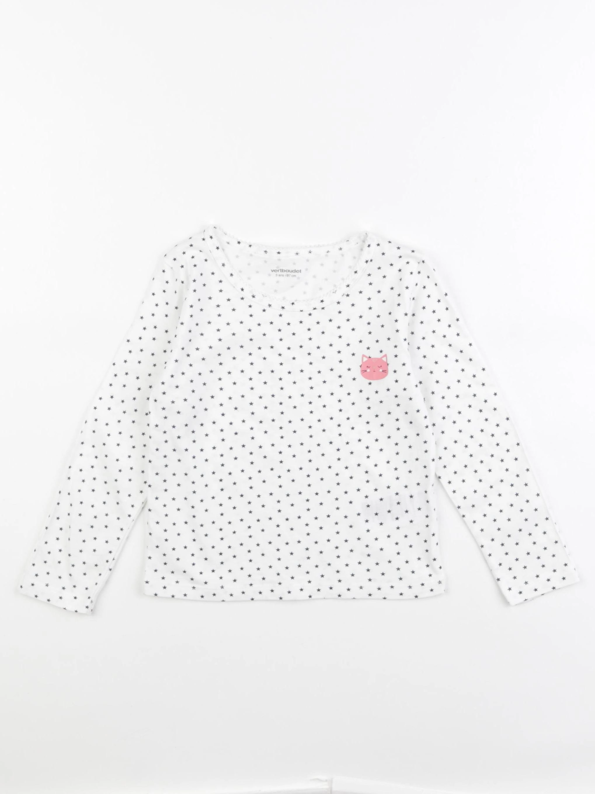 Vertbaudet - maillot de corps blanc, bleu - 3 ans