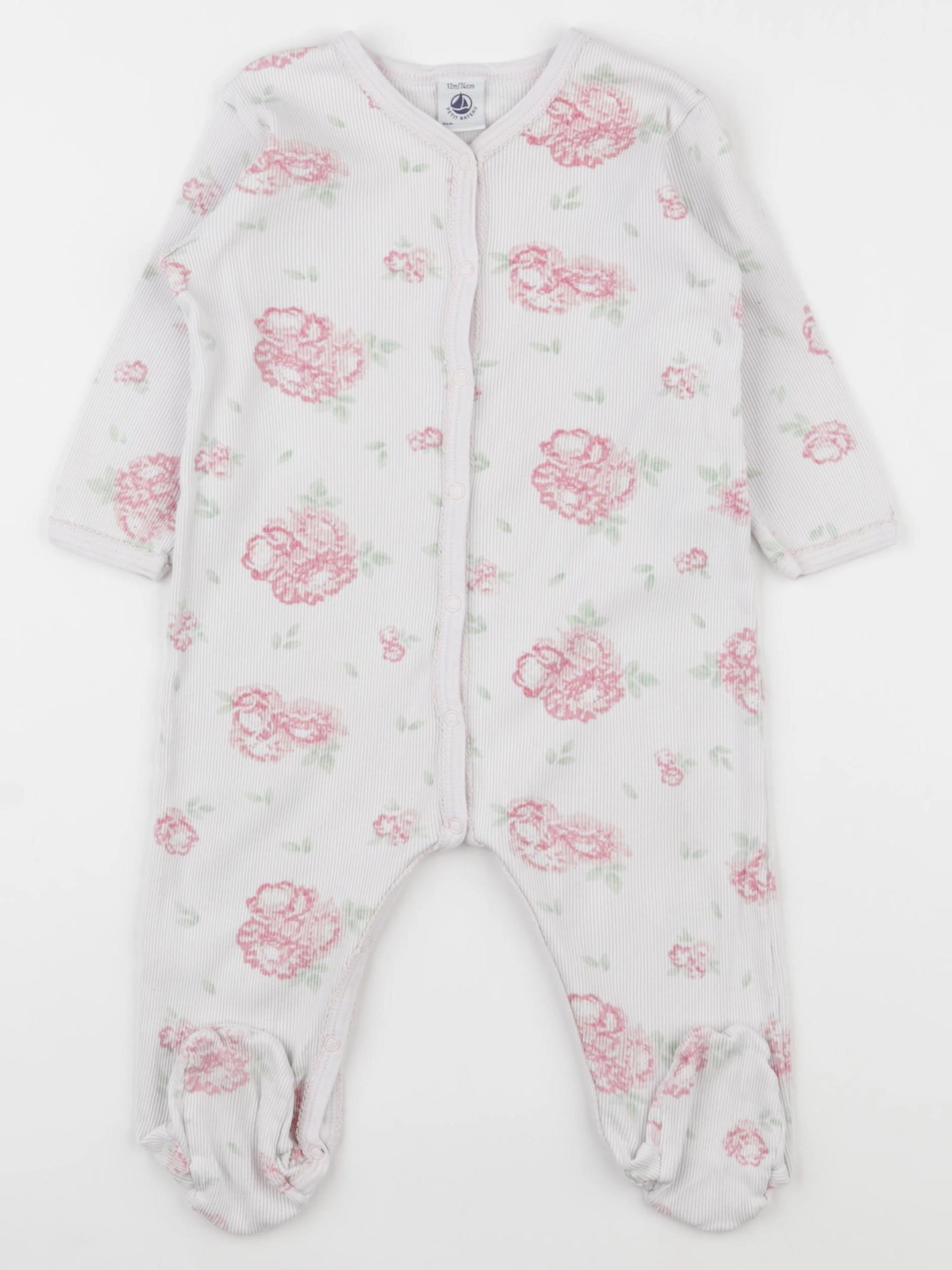 Petit Bateau - pyjama coton rose - 12 mois