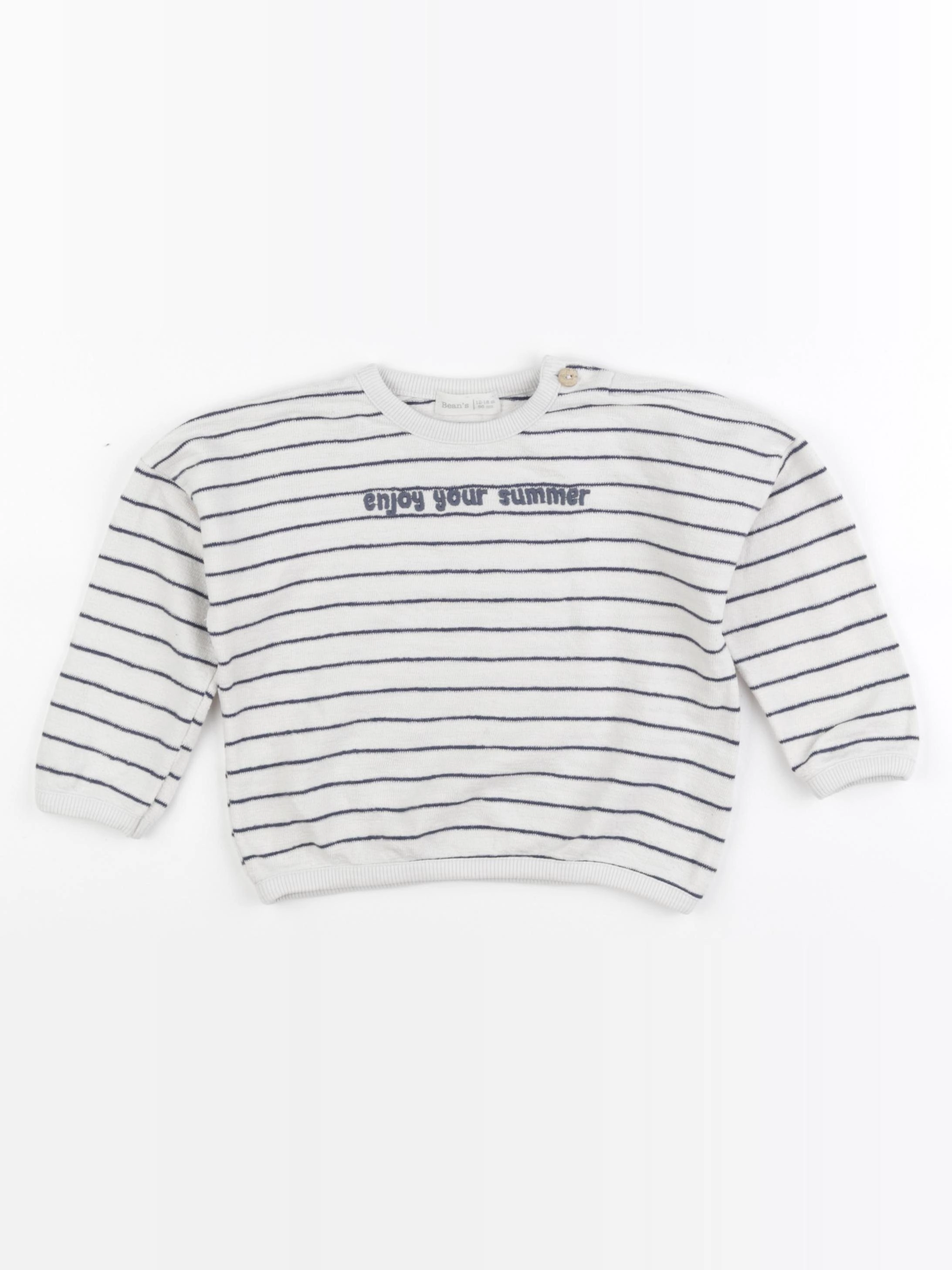 Bean's barcelona - sweat bleu, blanc - 12/18 mois