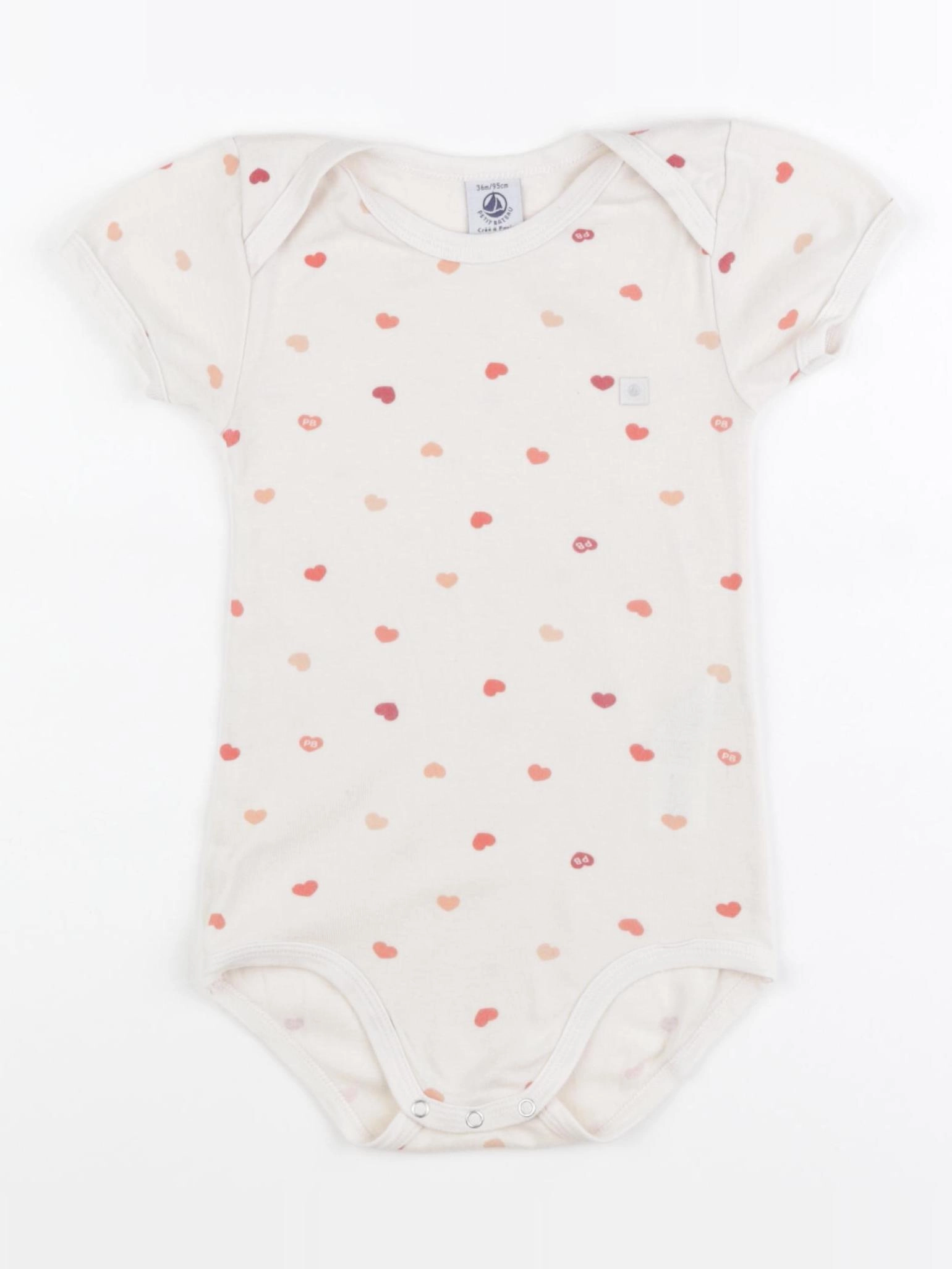 Petit Bateau - body rose, blanc - 36 mois