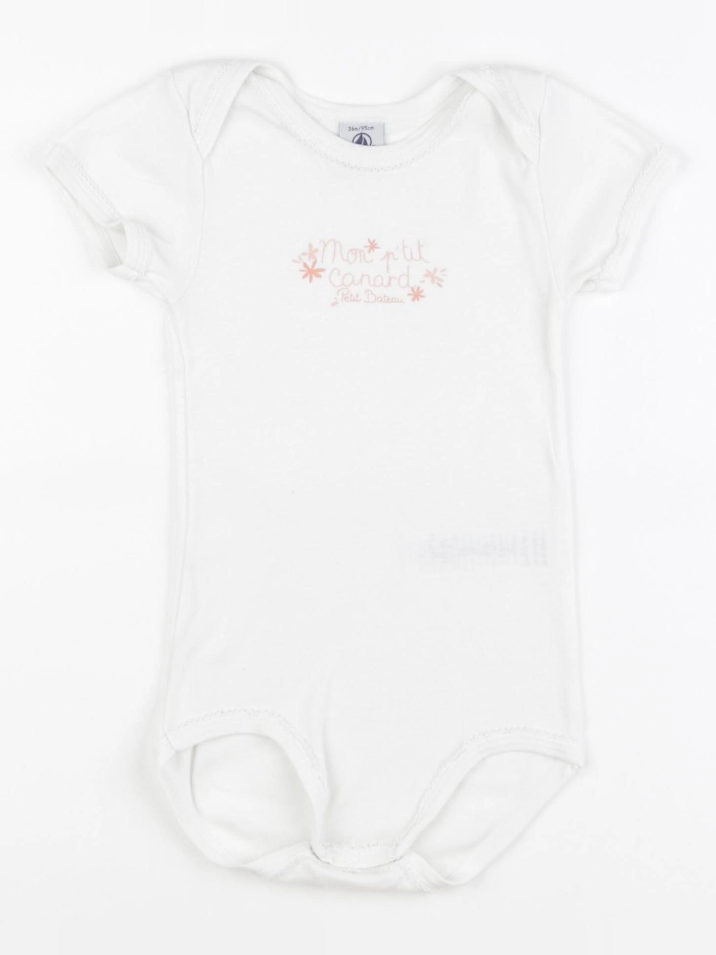 Petit Bateau - body blanc - 36 mois