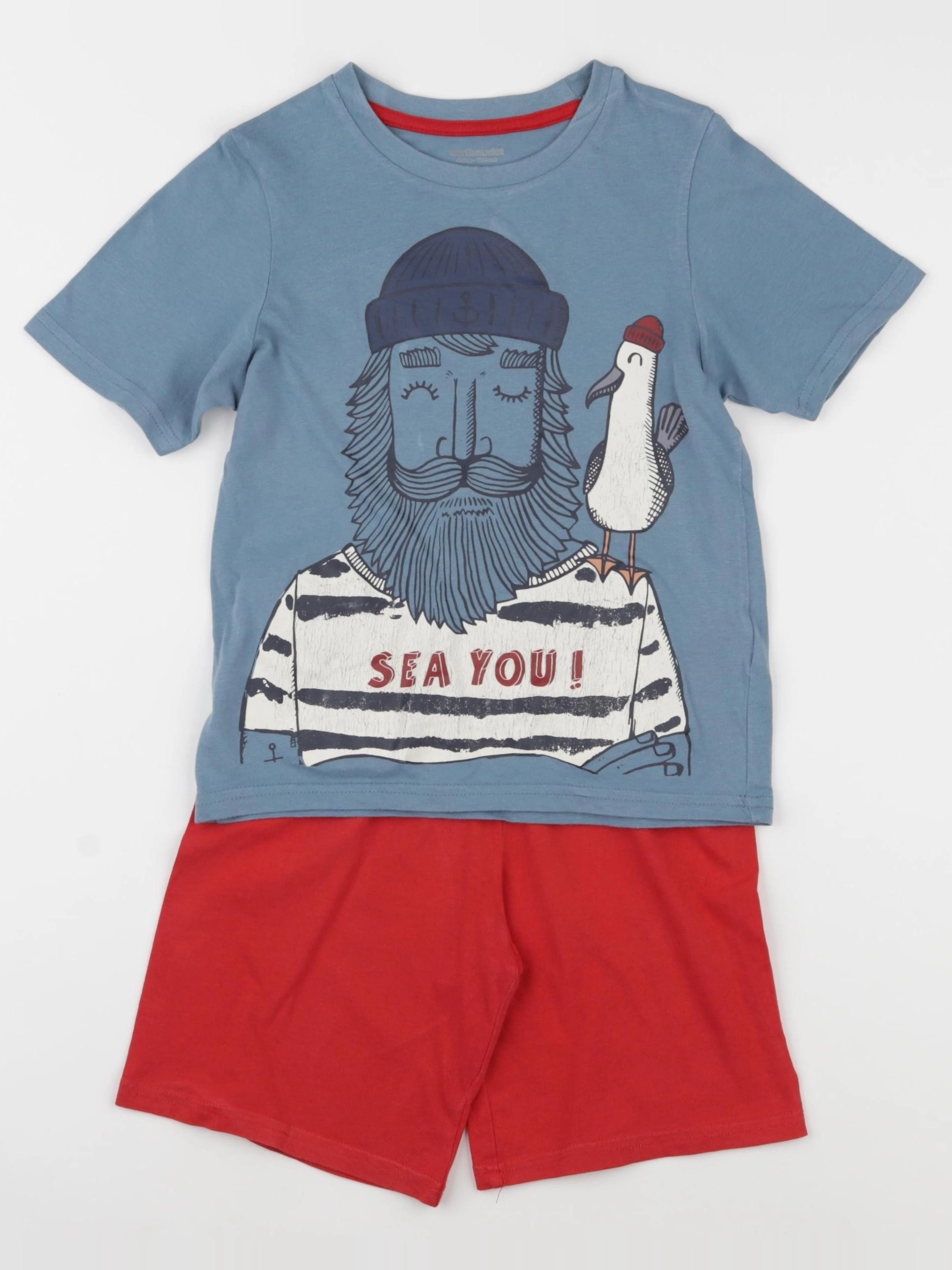 Vertbaudet - pyjama coton bleu, rouge - 6 ans