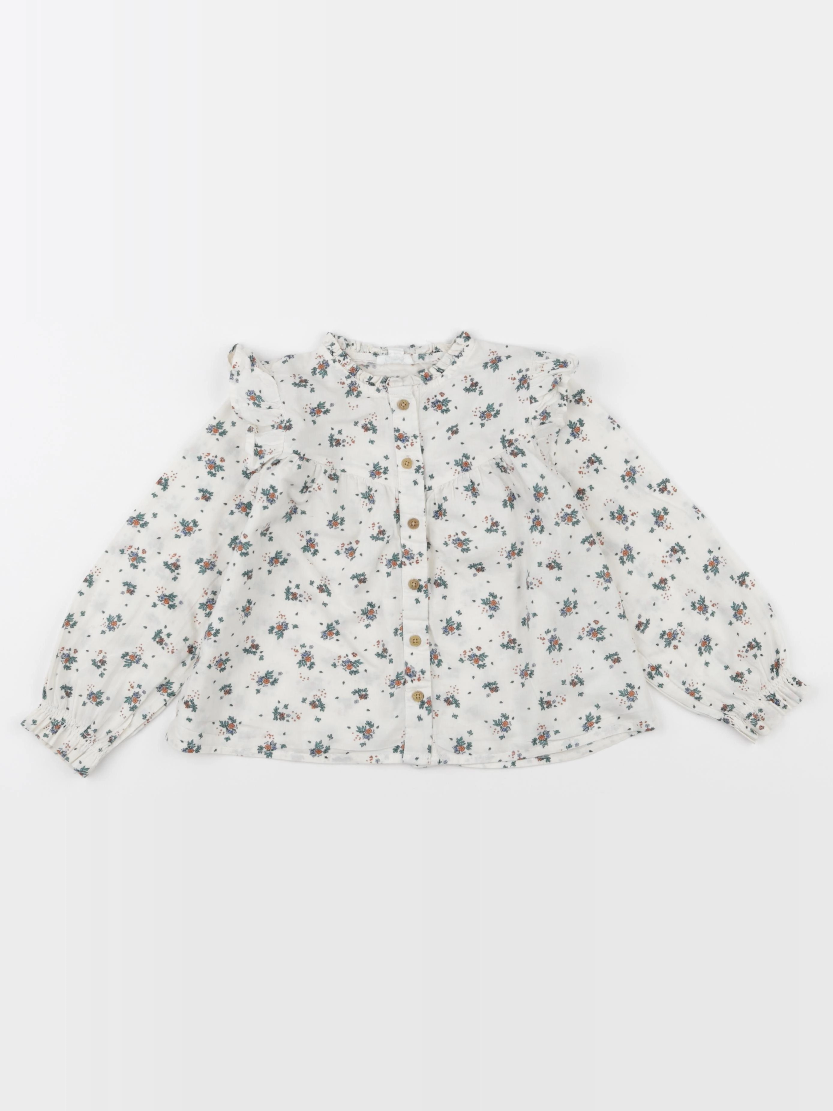 Vertbaudet - blouse blanc, vert - 3 ans