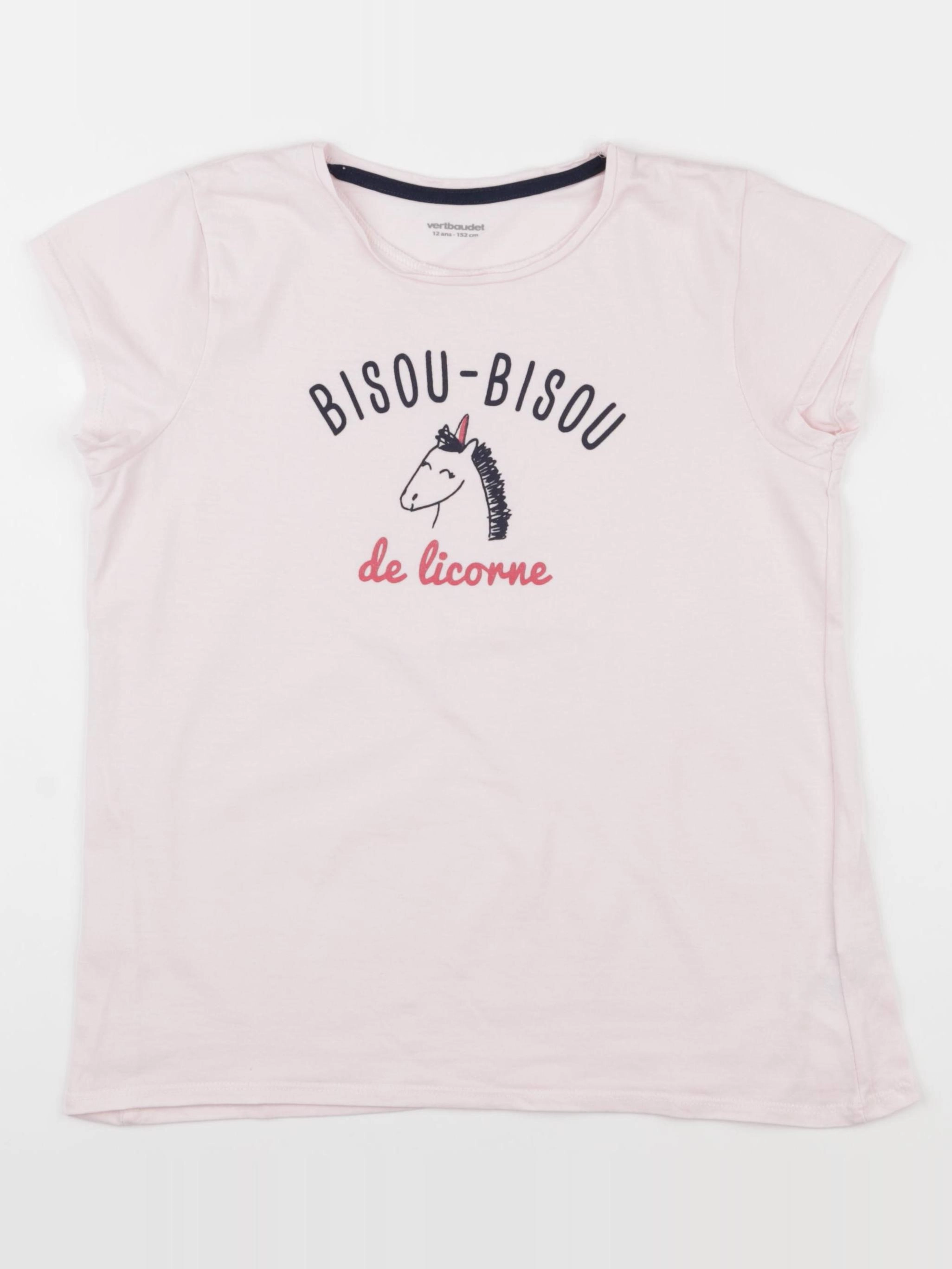 Vertbaudet - tee-shirt rose - 12 ans
