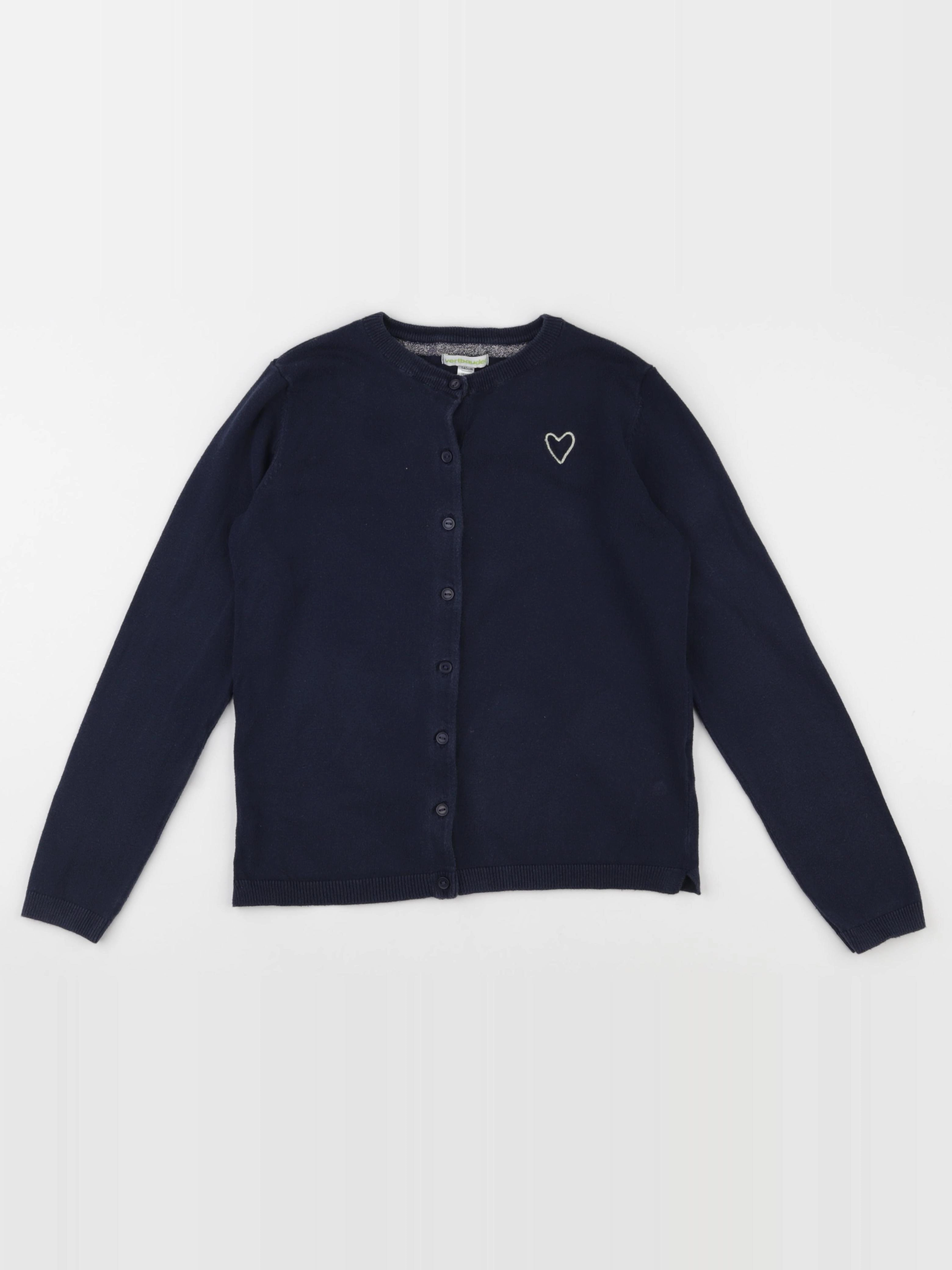 Vertbaudet - gilet bleu, argent - 10 ans