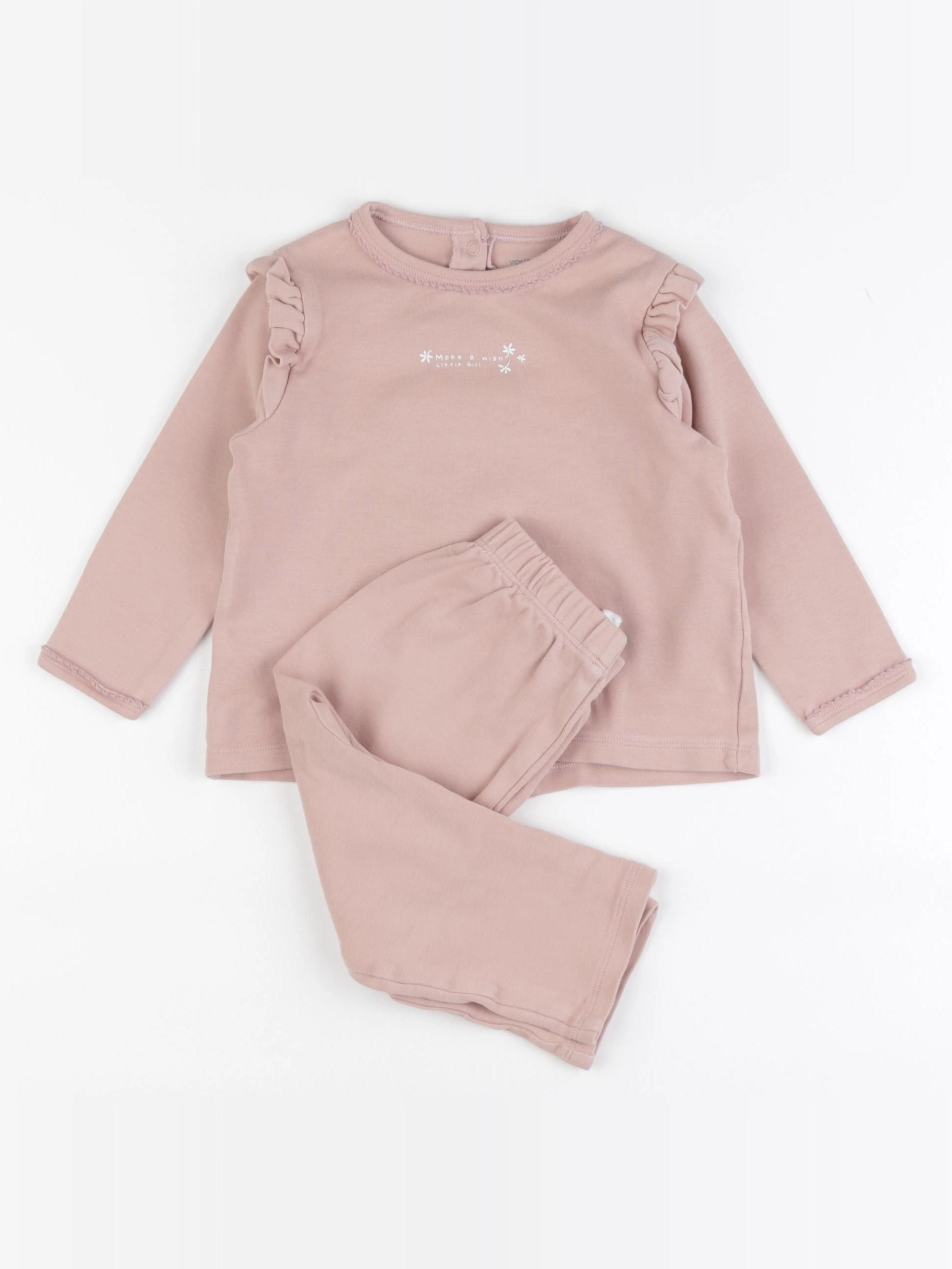 Vertbaudet - pyjama coton rose - 24 mois