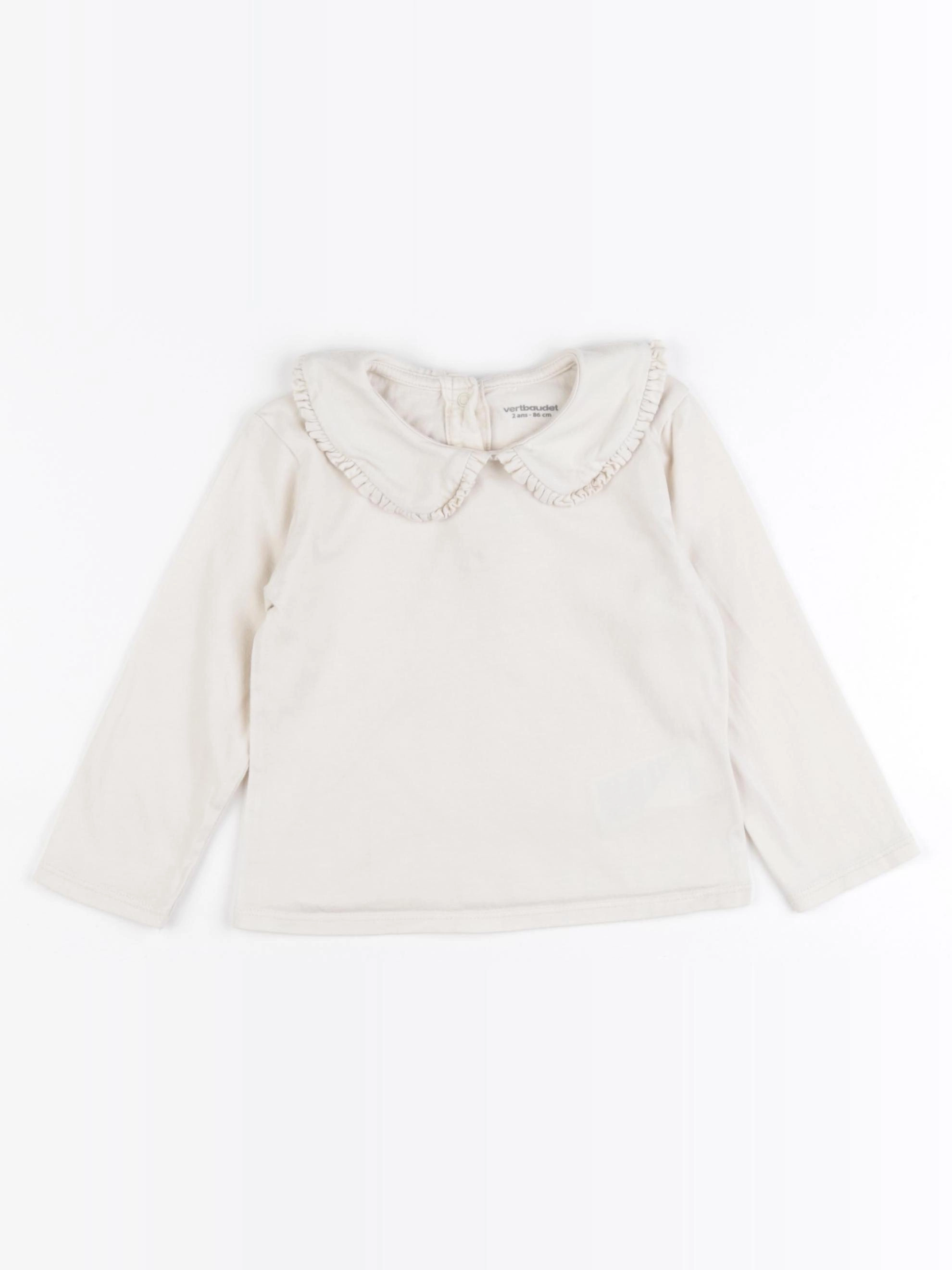 Vertbaudet - tee-shirt beige - 2 ans