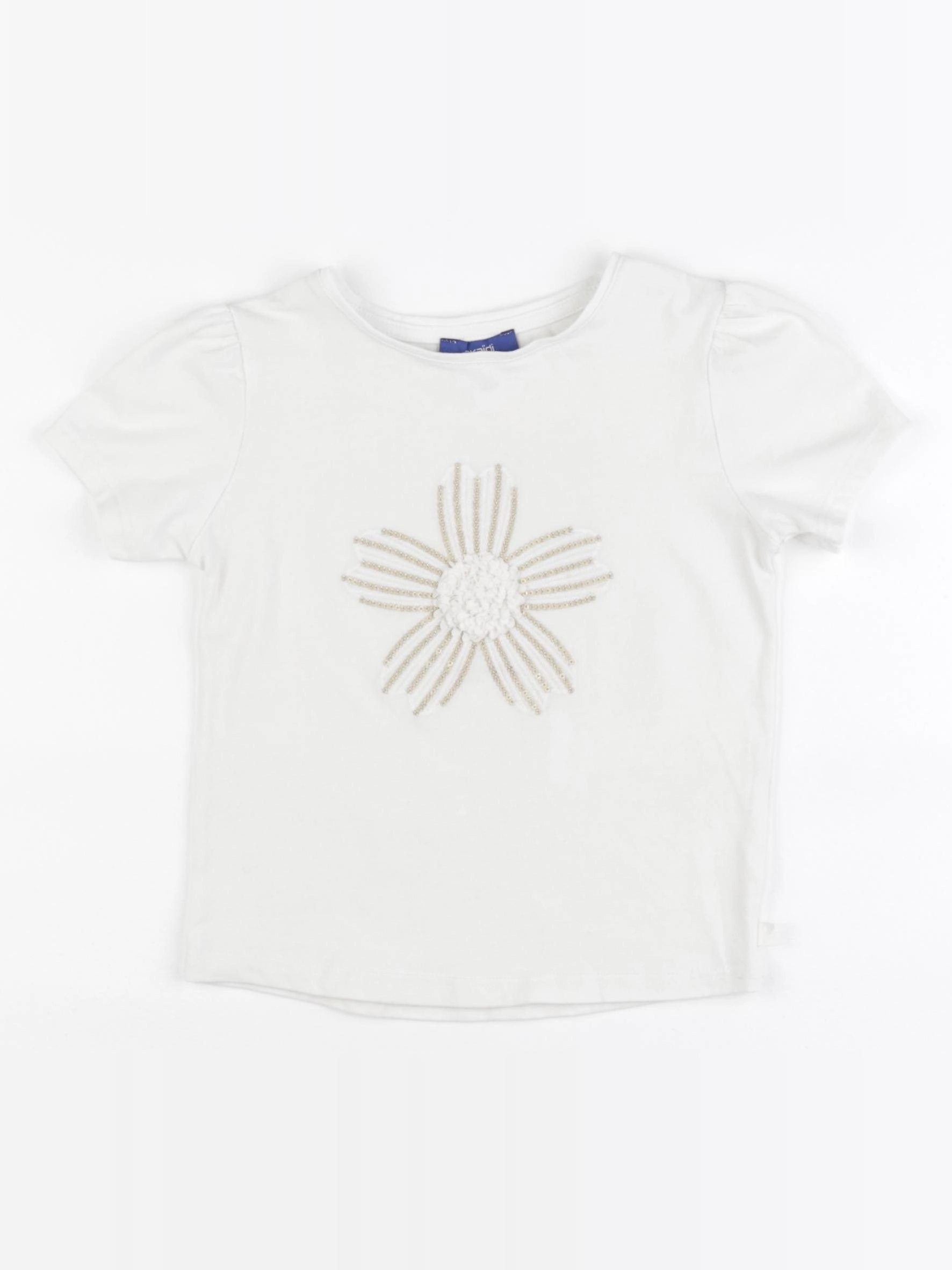 Okaidi - tee-shirt blanc, or - 4 ans