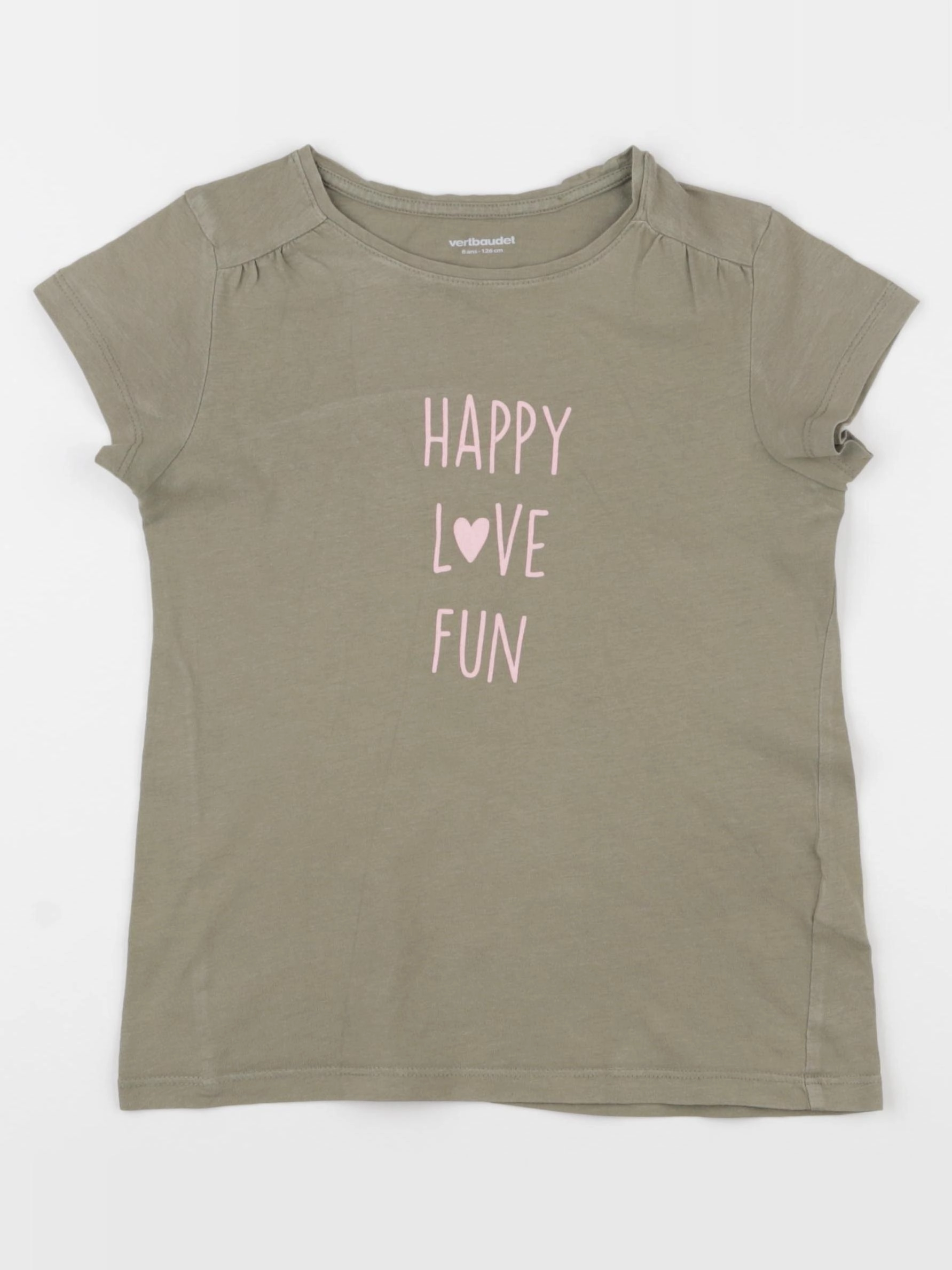 Vertbaudet - tee-shirt vert - 8 ans