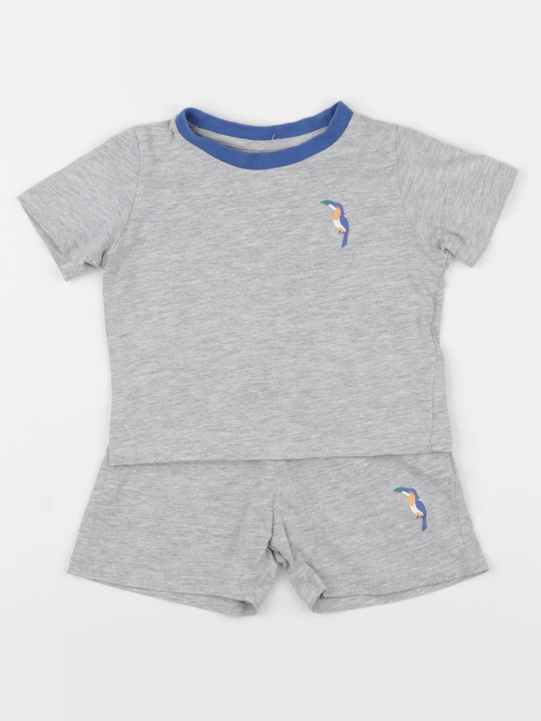 Vertbaudet - pyjama coton bleu, gris - 2 ans