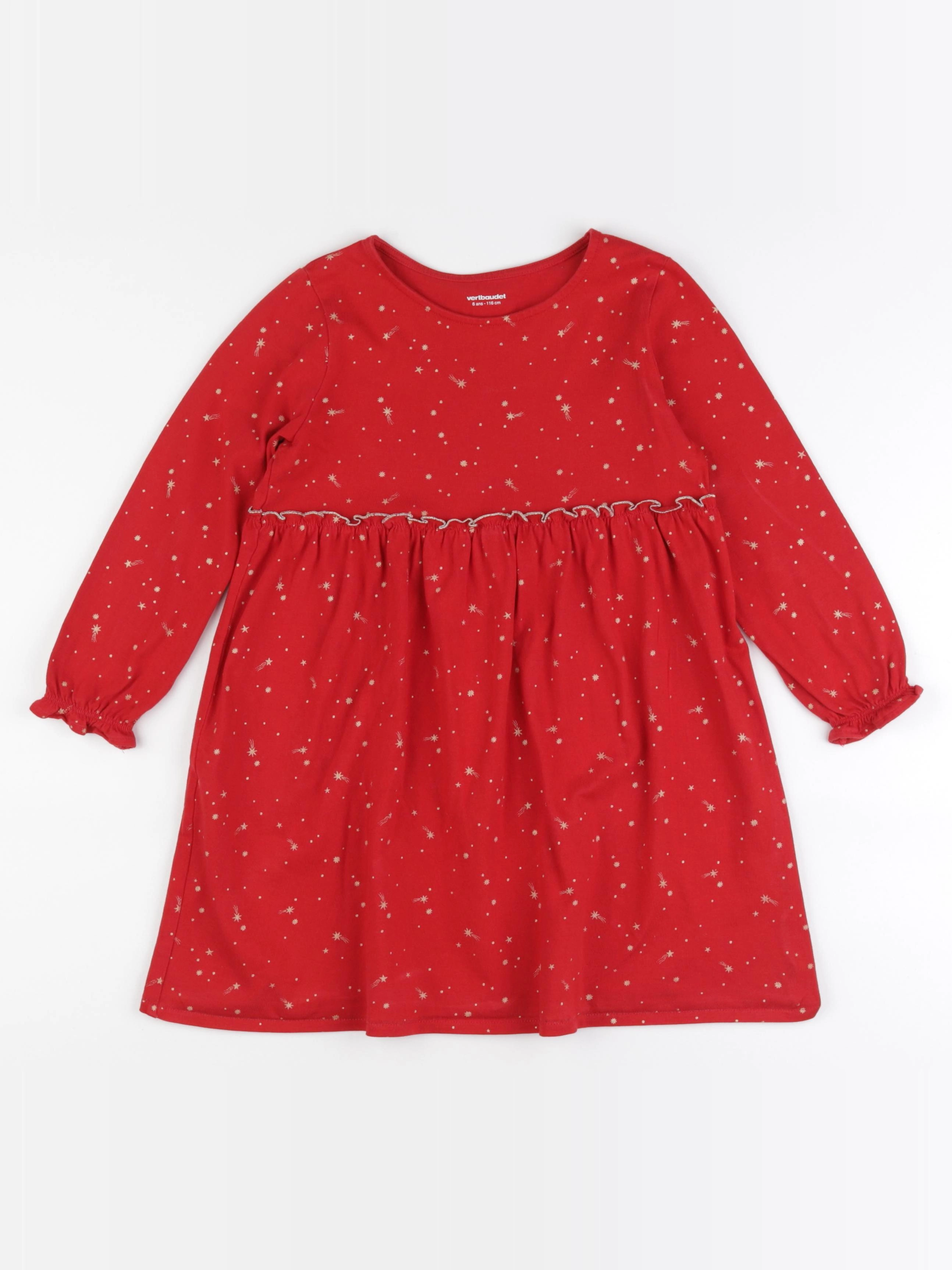 Vertbaudet - robe rouge - 6 ans