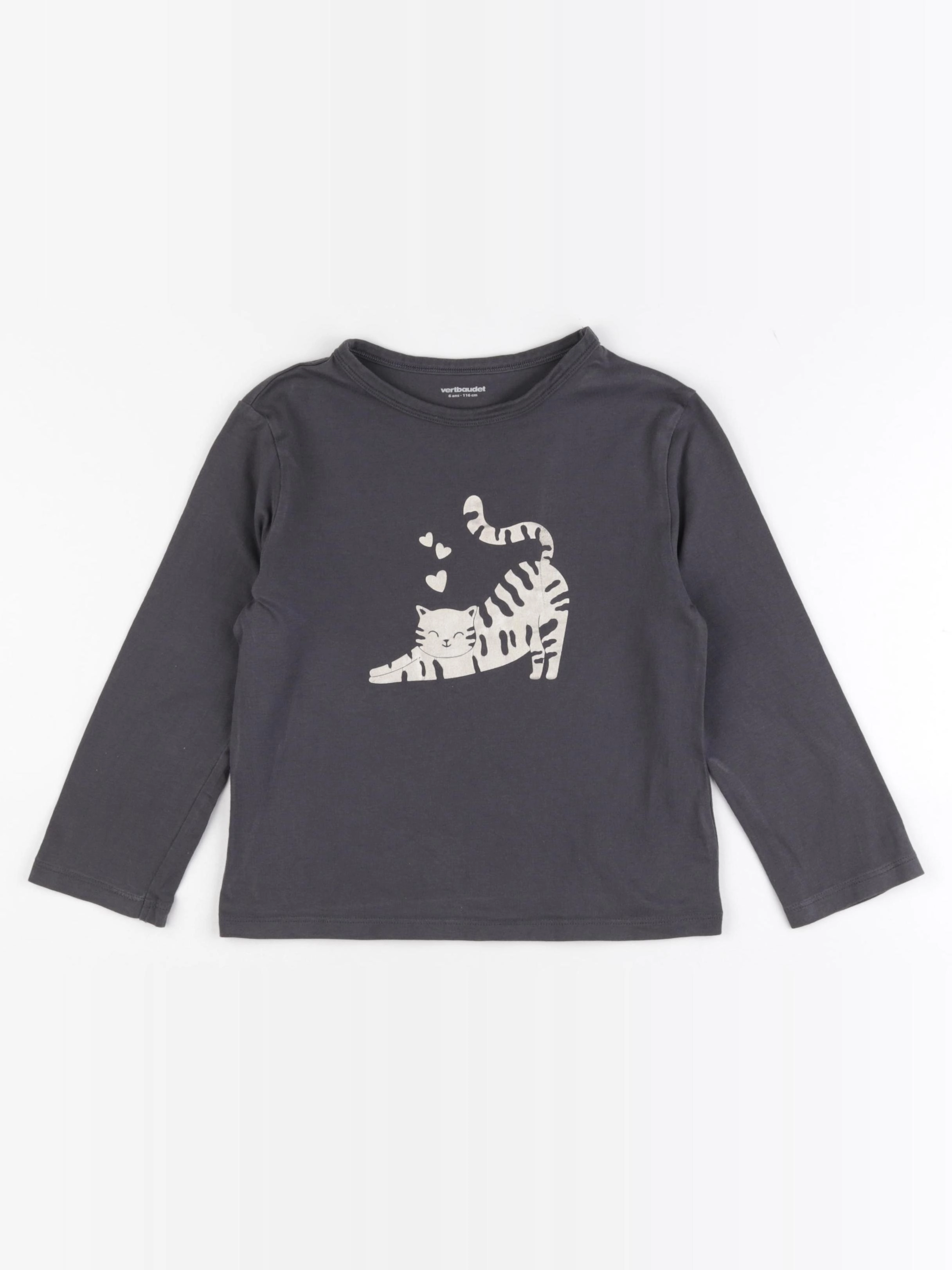 Vertbaudet - tee-shirt gris, or - 6 ans