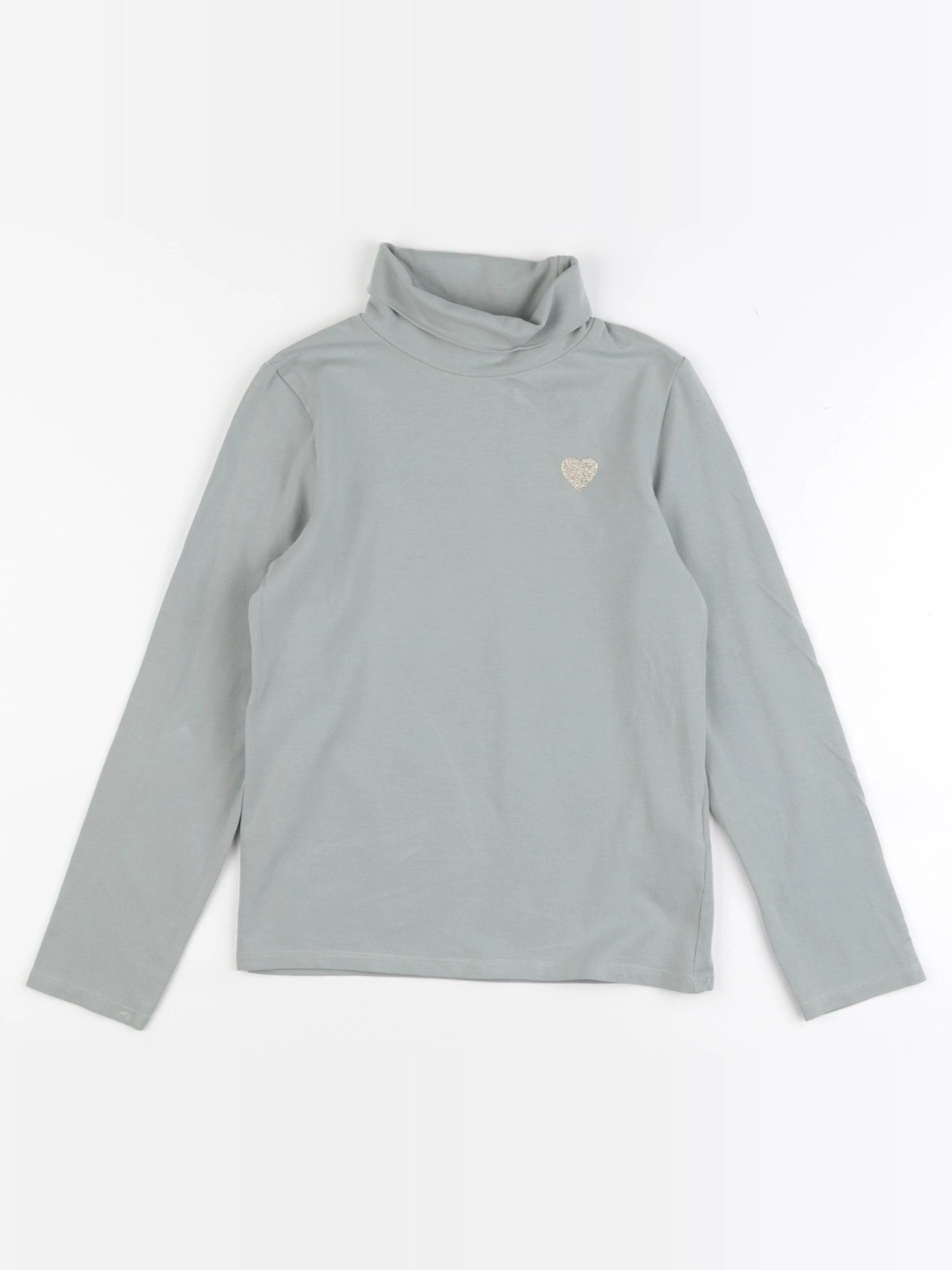 Vertbaudet - sous-pull gris, or - 8 ans