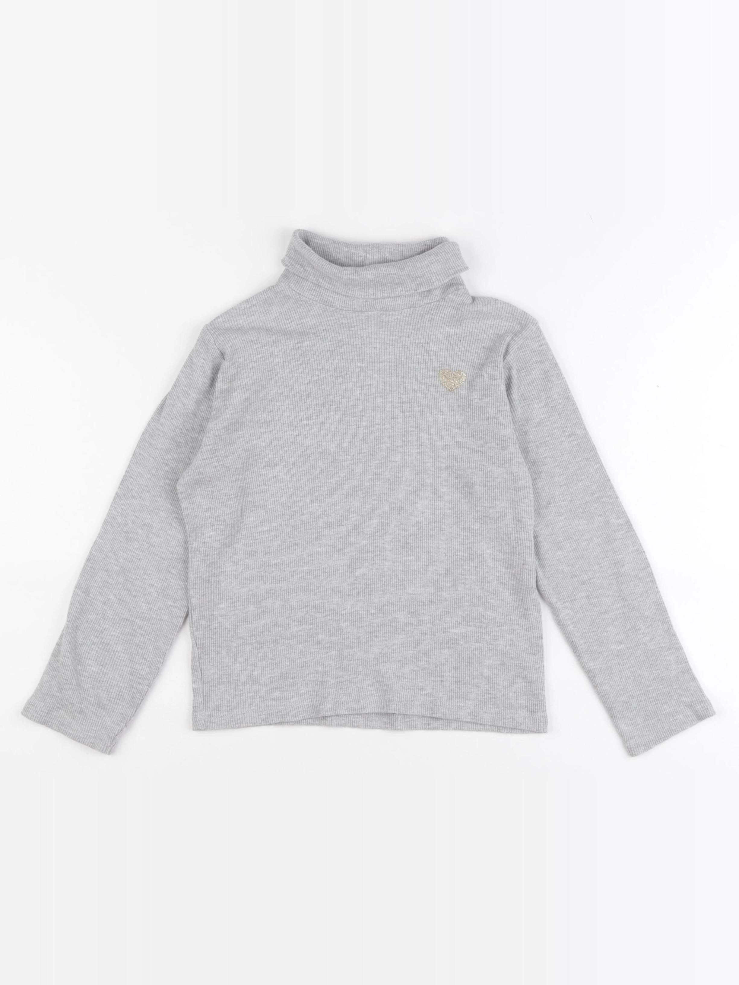 Vertbaudet - sous-pull or, gris - 8 ans