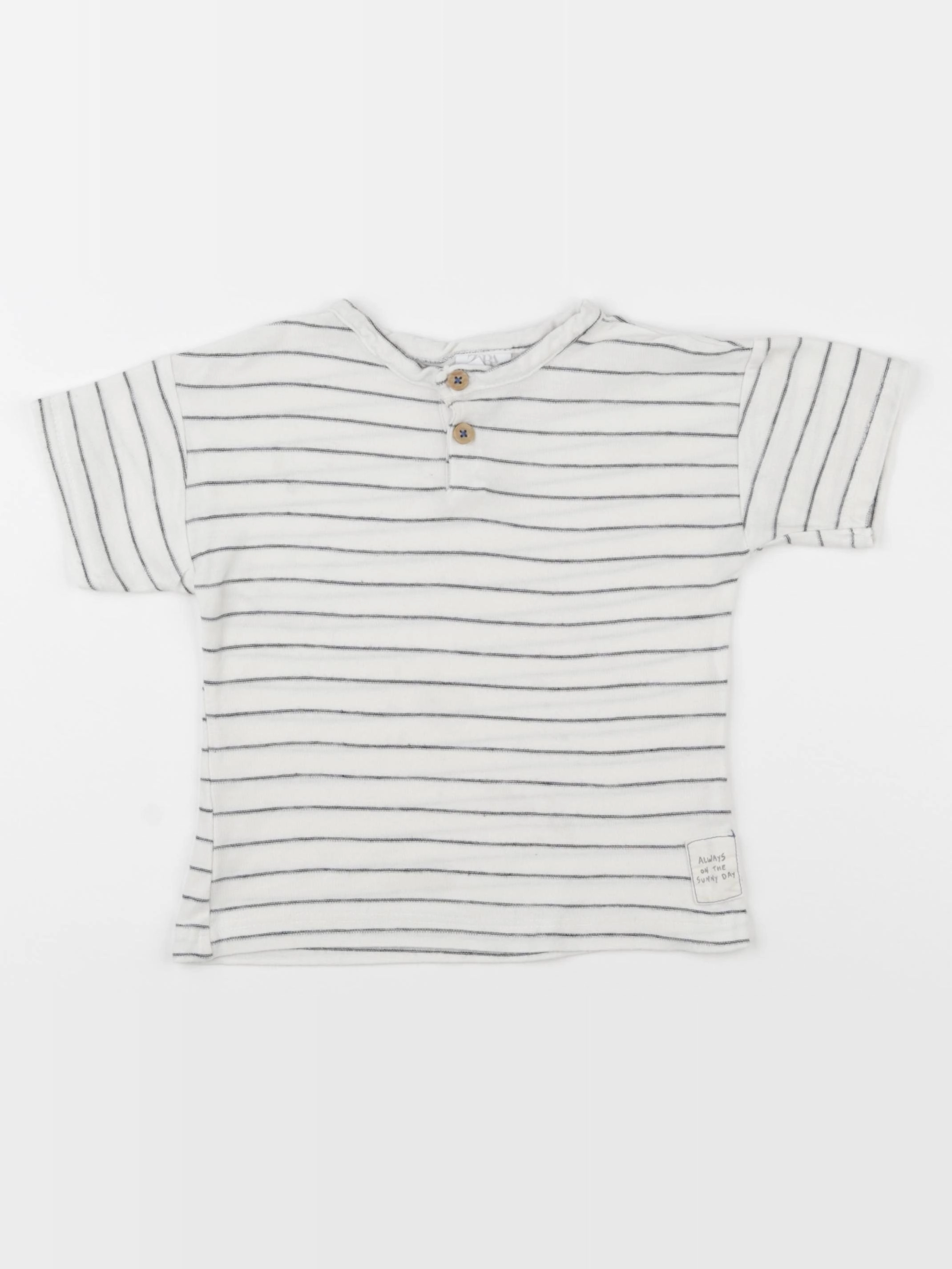 Zara - tee-shirt beige, noir - 18/24 mois