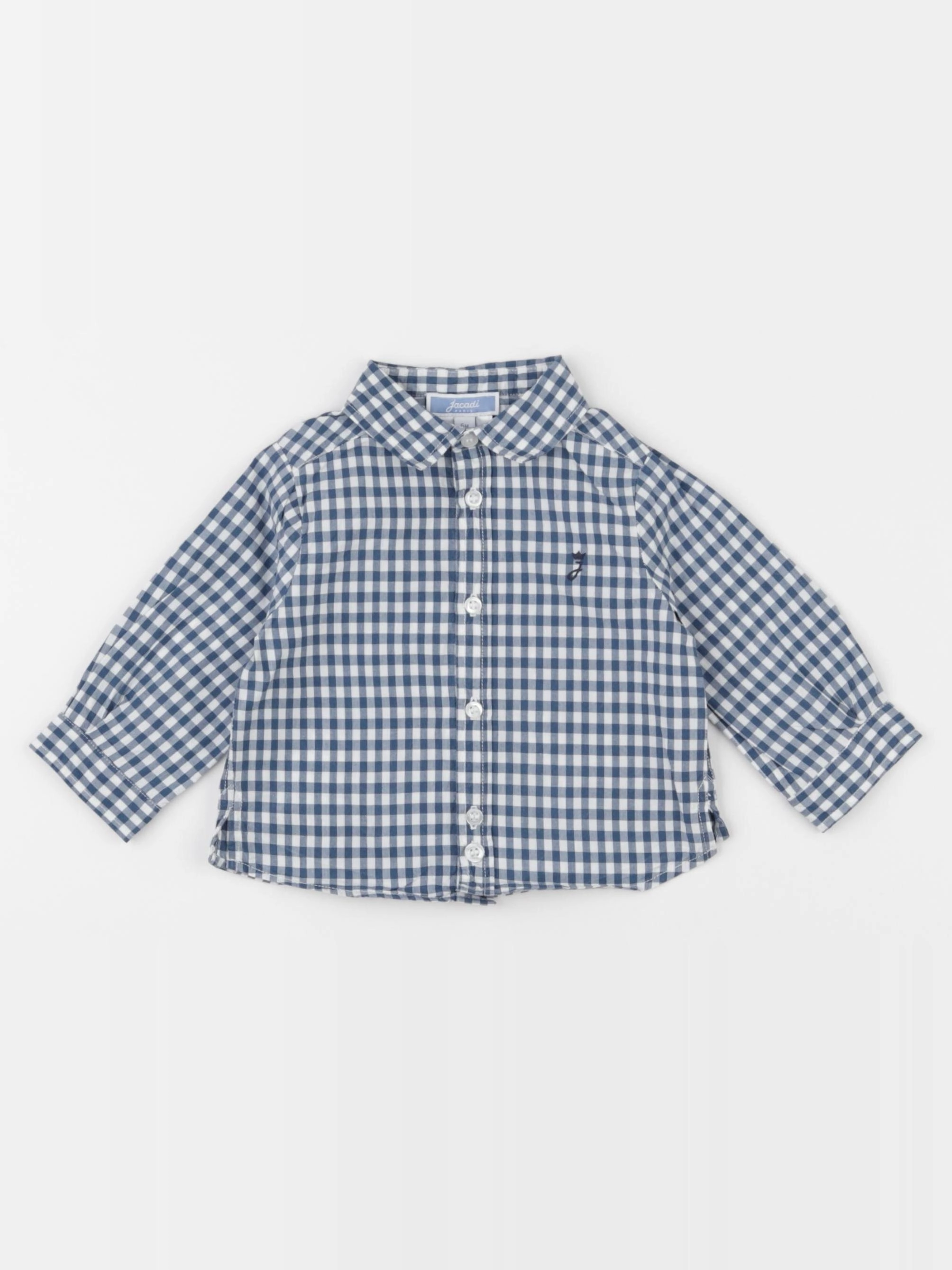 Jacadi - chemise blanc, bleu - 6 mois