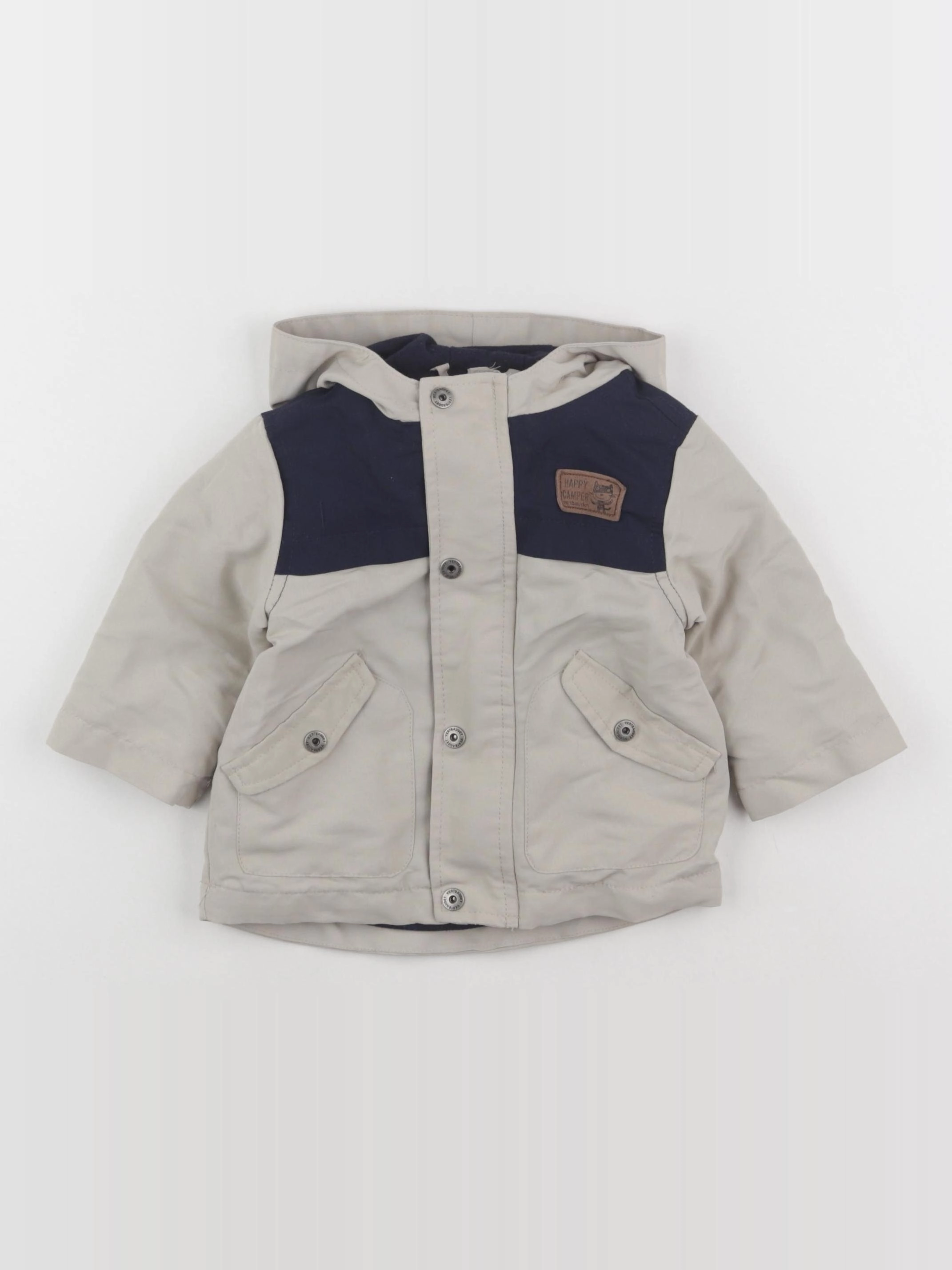 Vertbaudet - veste doublure amovible beige - 6 mois