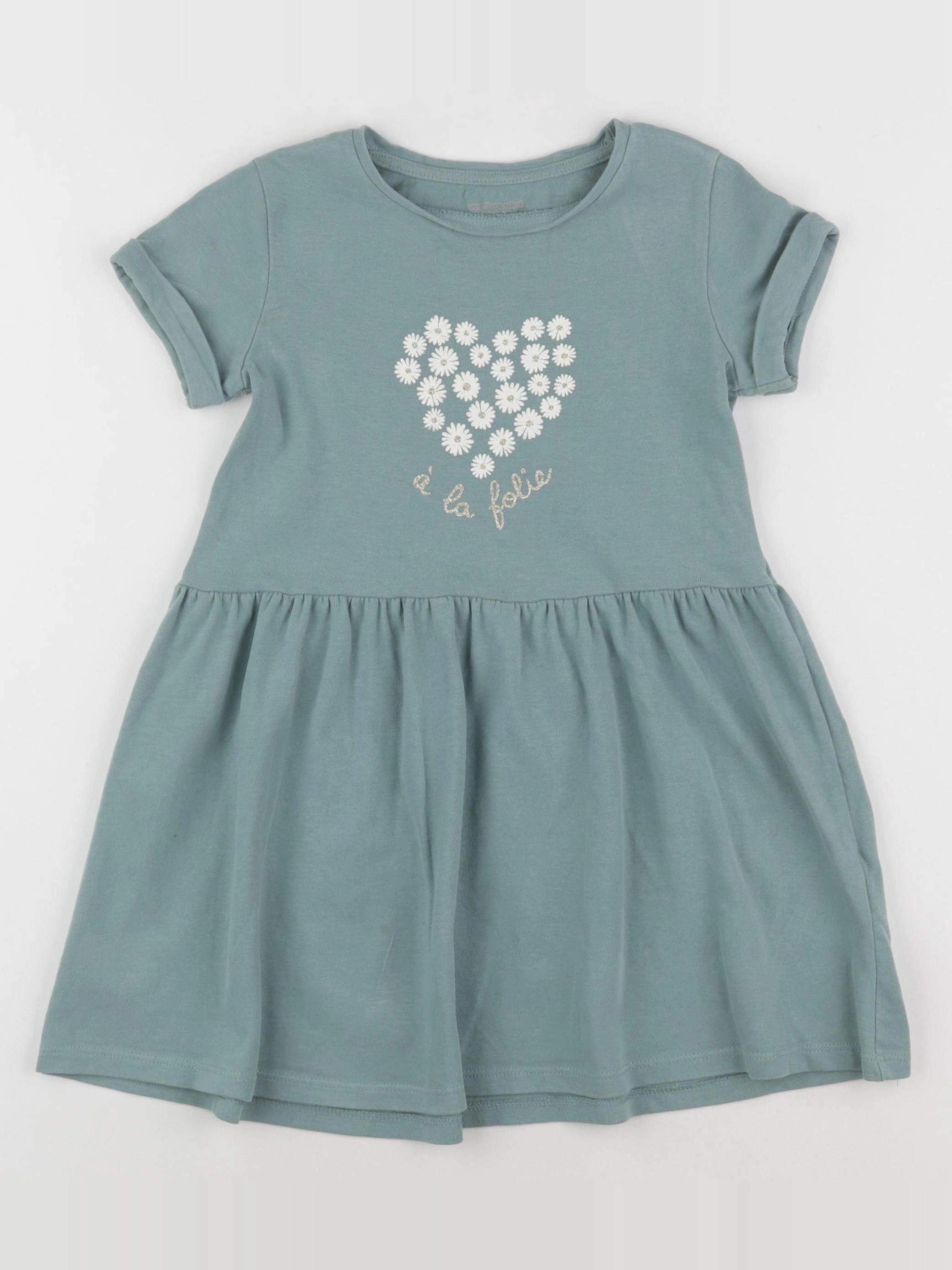 Vertbaudet - robe vert - 4 ans