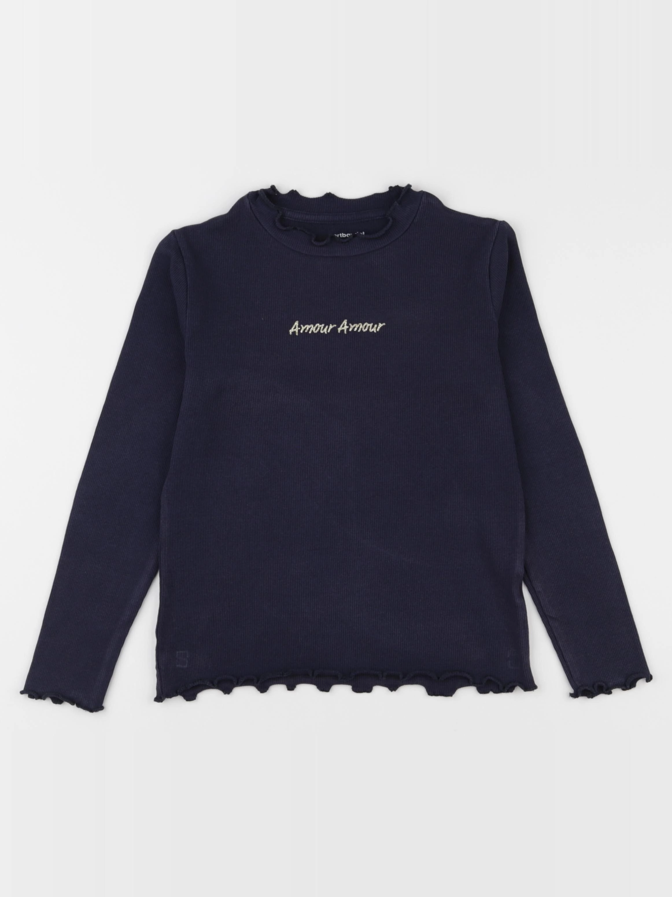 Vertbaudet - sous-pull bleu, or - 8 ans